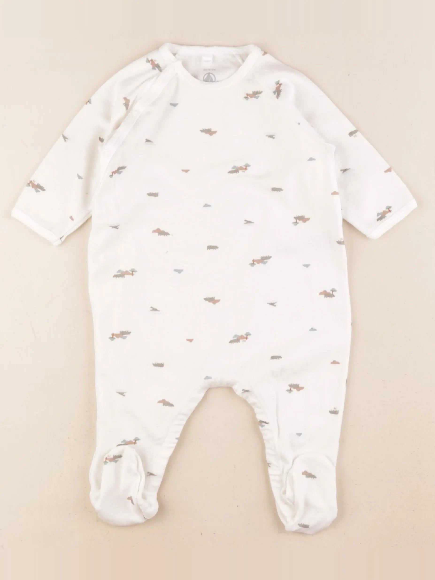 Petit Bateau - pyjama coton blanc - 6 mois