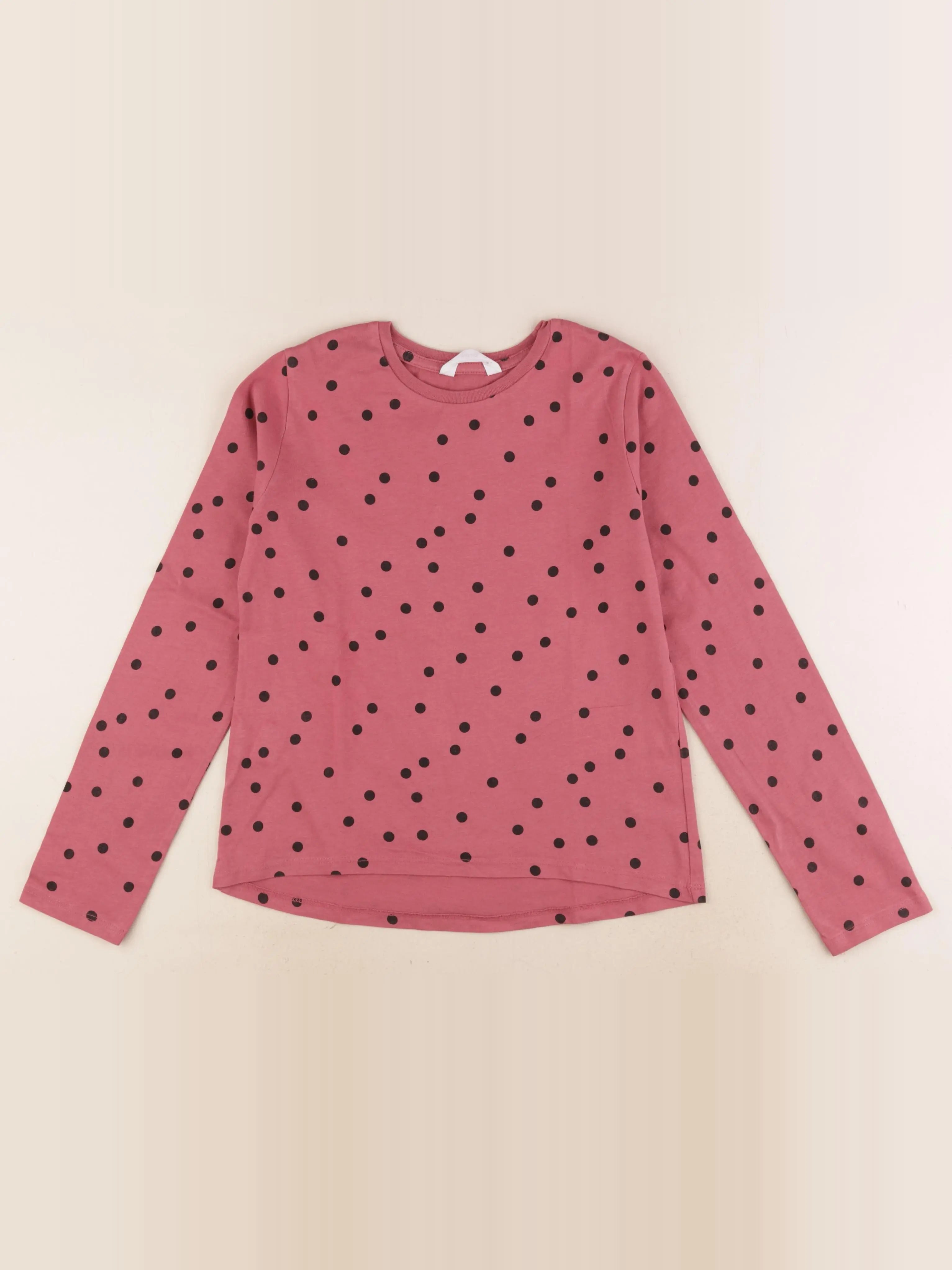 Mango - tee-shirt rose, noir - 9/10 ans