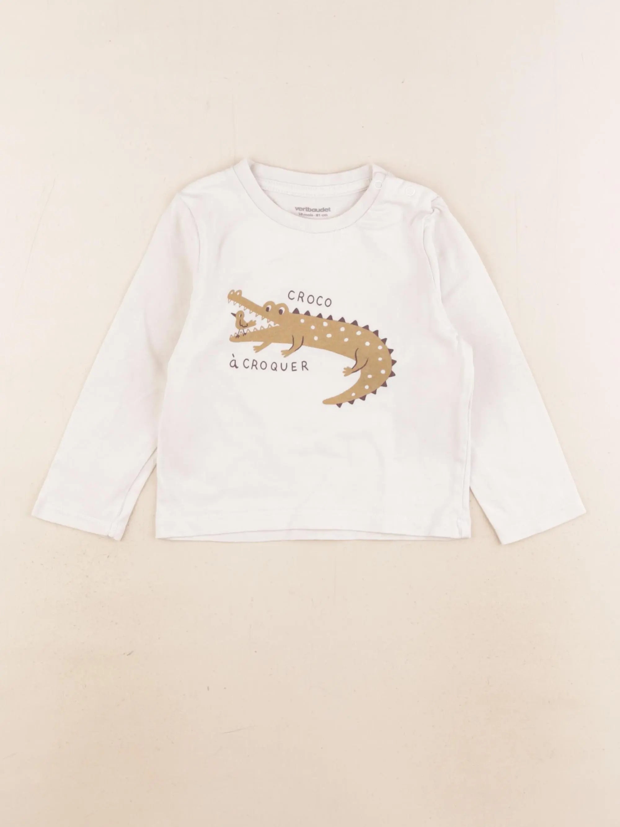 Vertbaudet - tee-shirt blanc - 18 mois