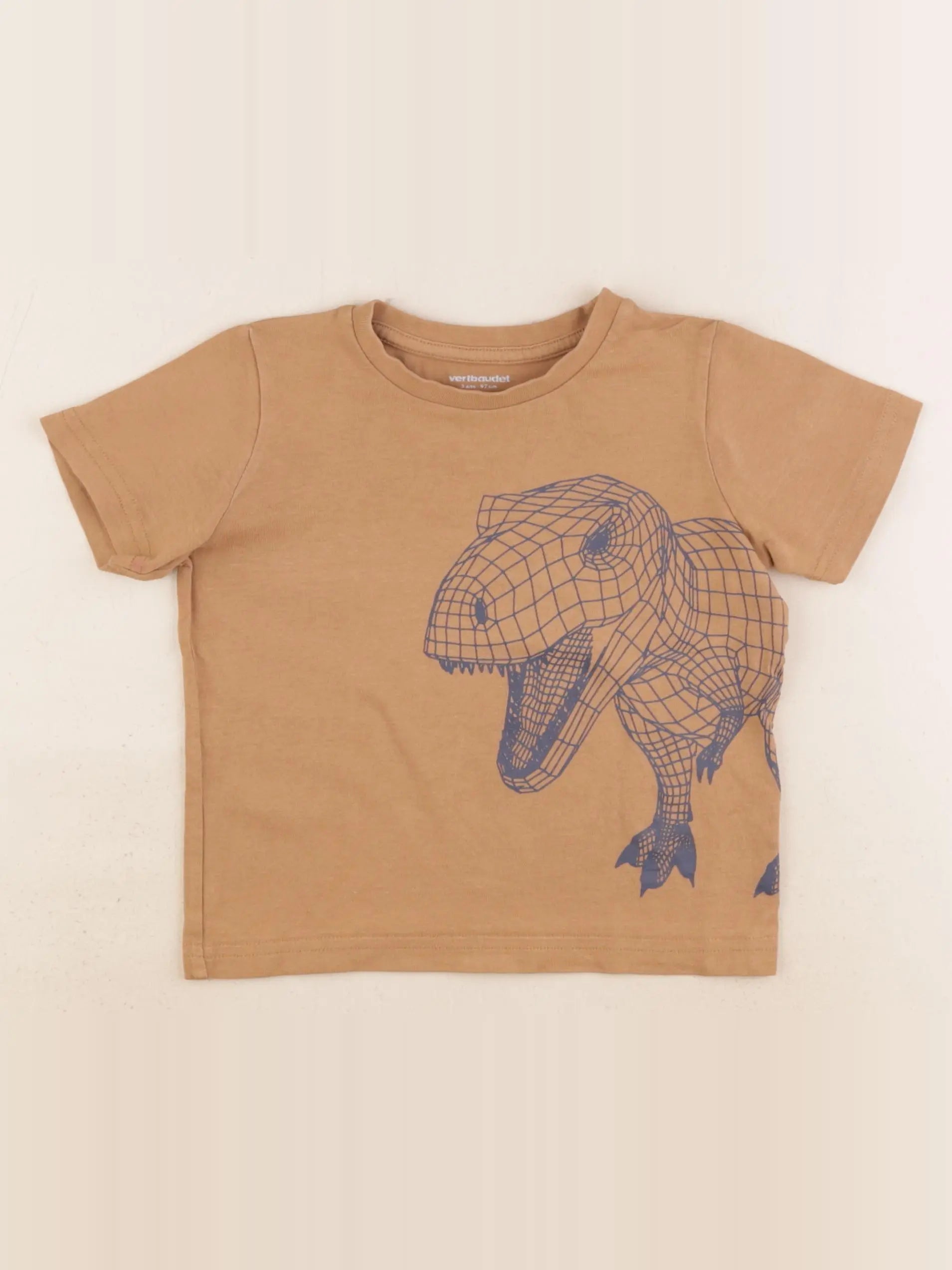 Vertbaudet - tee-shirt marron - 3 ans