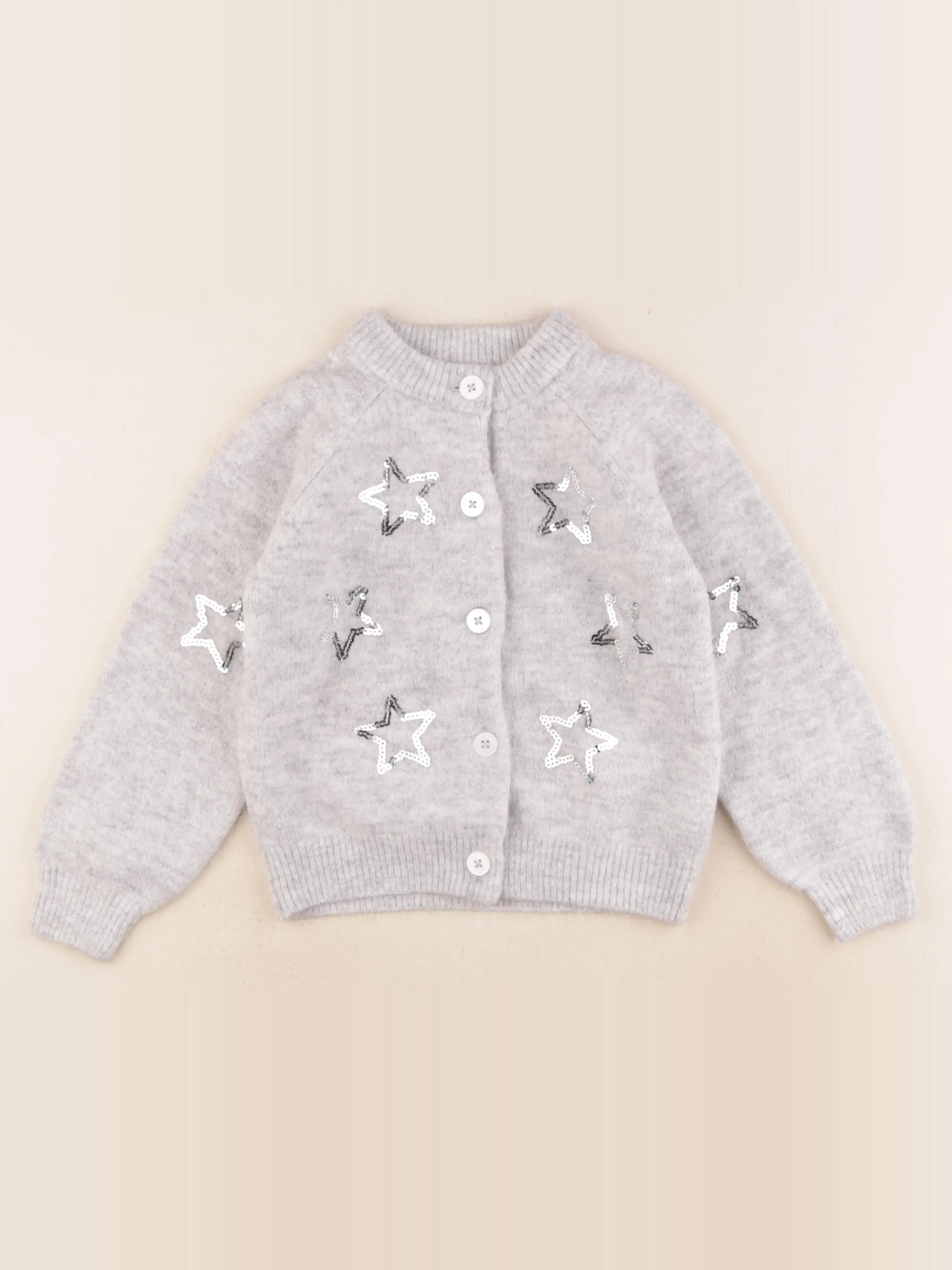 Vertbaudet - gilet gris, argent - 8 ans