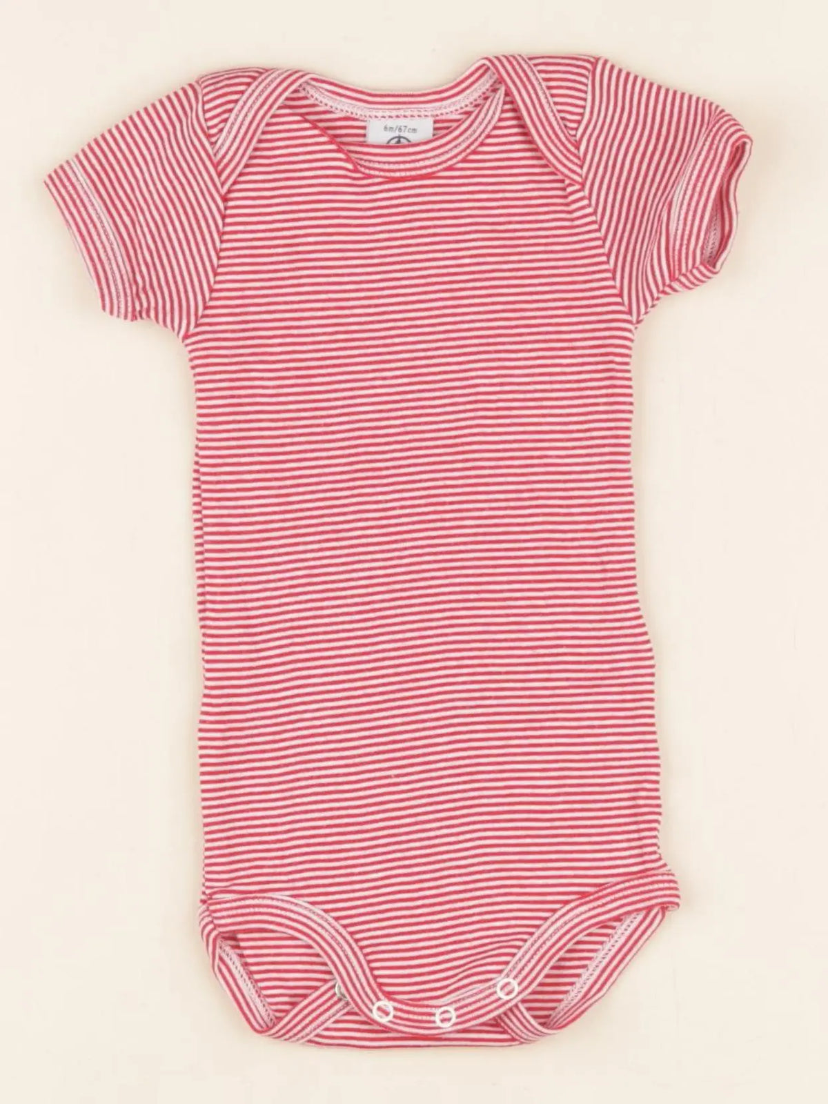 Petit Bateau - body rouge - 6 mois