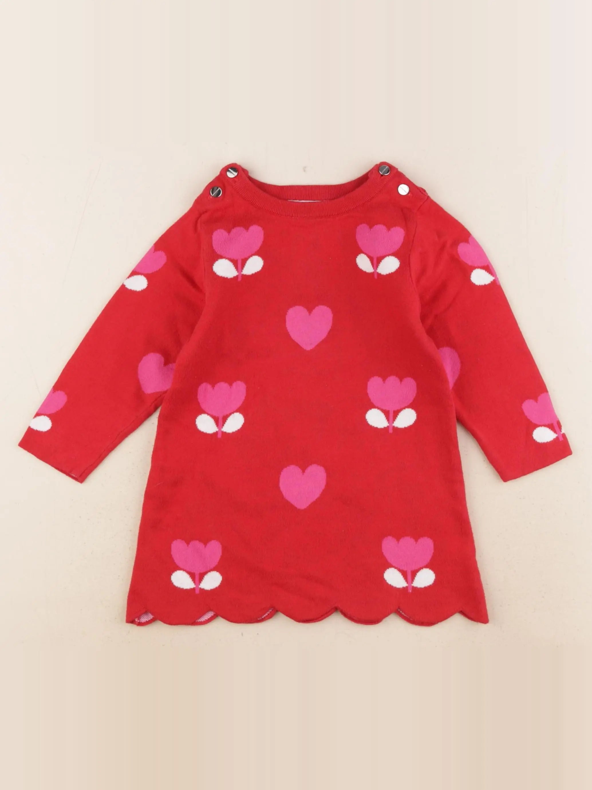 Jacadi - robe rouge, rose - 18 mois