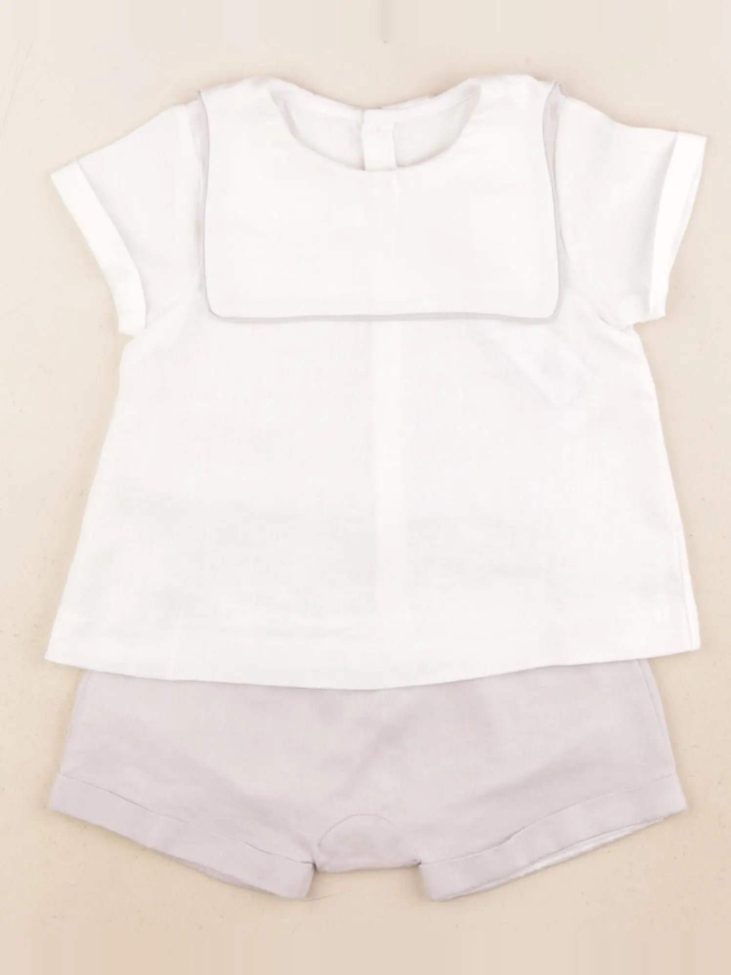 Jacadi - ensemble gris, blanc - 12 mois