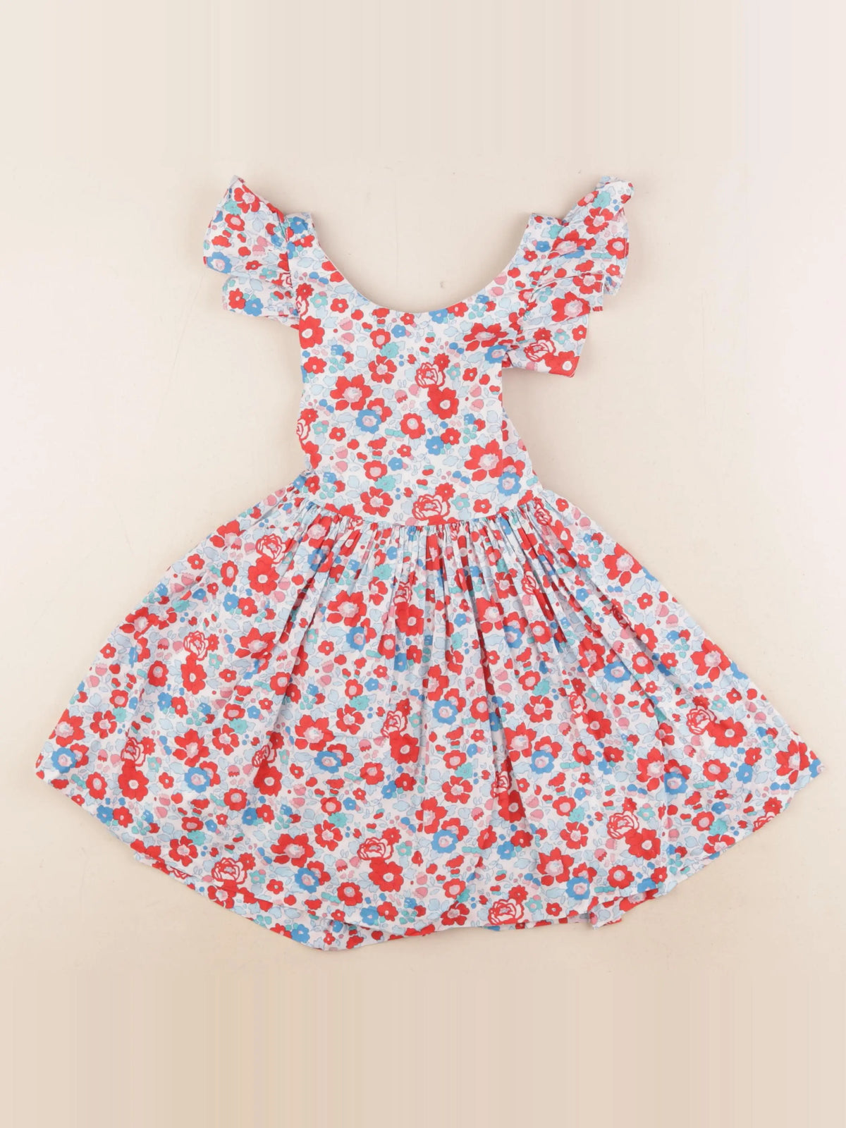 Jacadi - robe liberty bleu, rouge - 3 ans