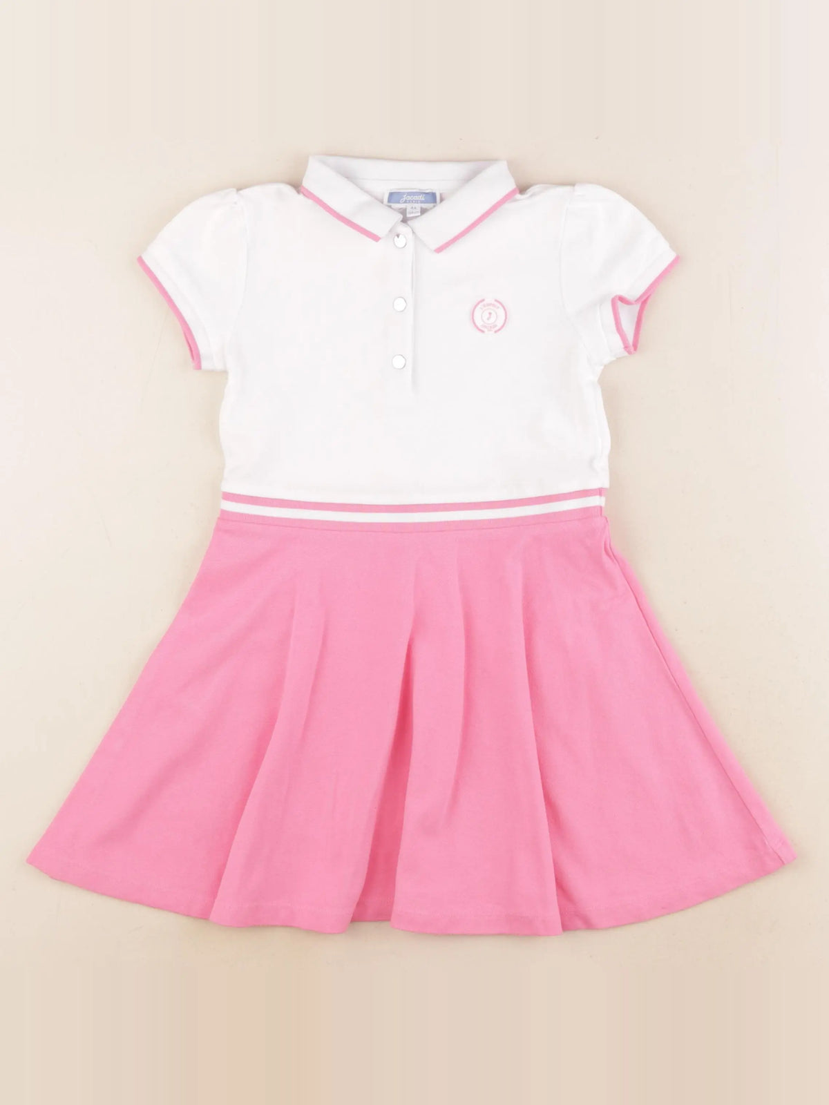 Jacadi - robe blanc, rose - 4 ans