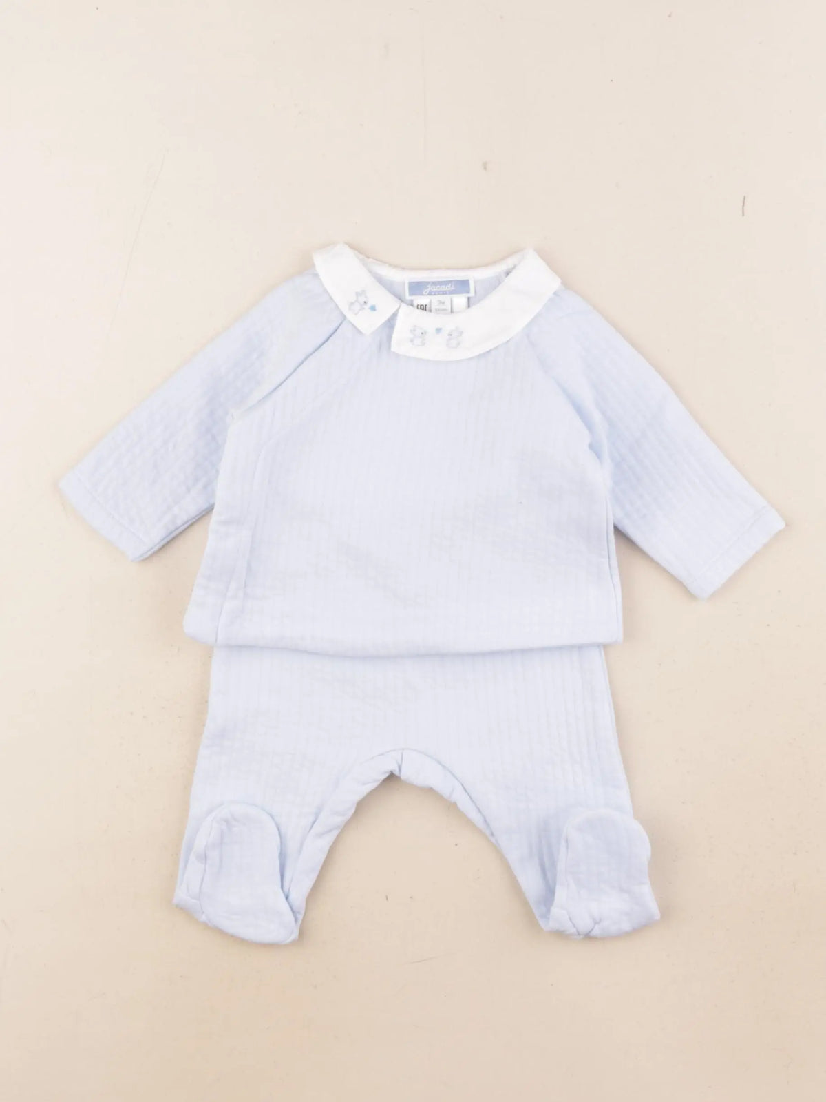 Jacadi - pyjama coton bleu - 3 mois