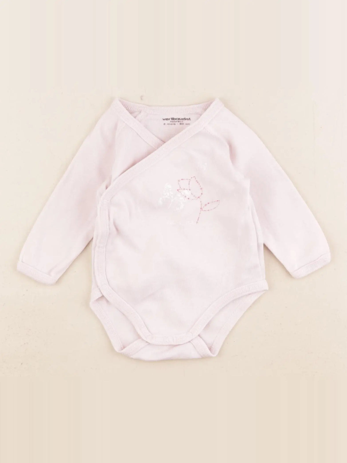 Vertbaudet - body rose - 3 mois