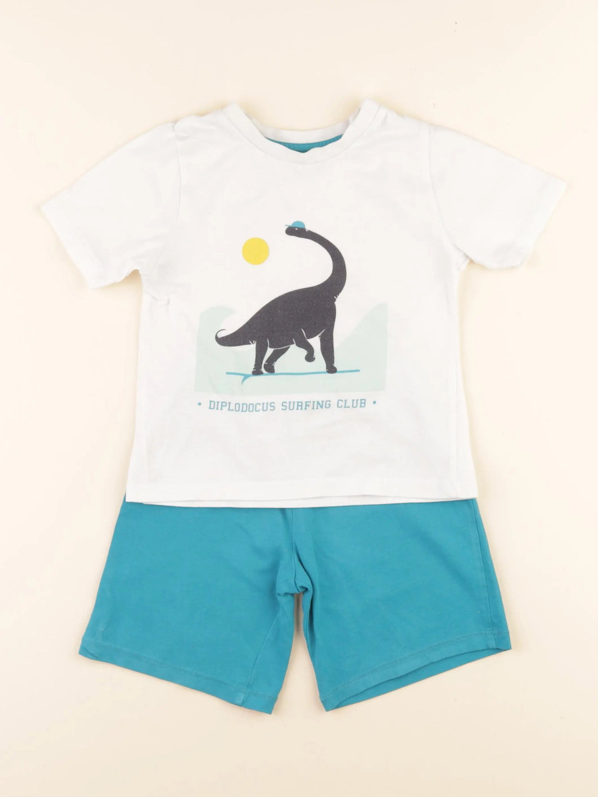 Vertbaudet - pyjama coton blanc, bleu - 3 ans