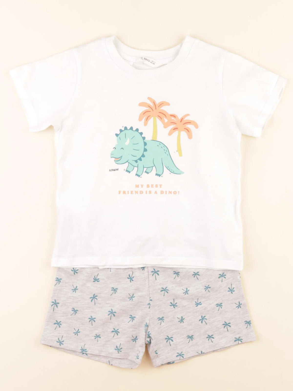 Mango - pyjama coton blanc, gris - 2/3 ans