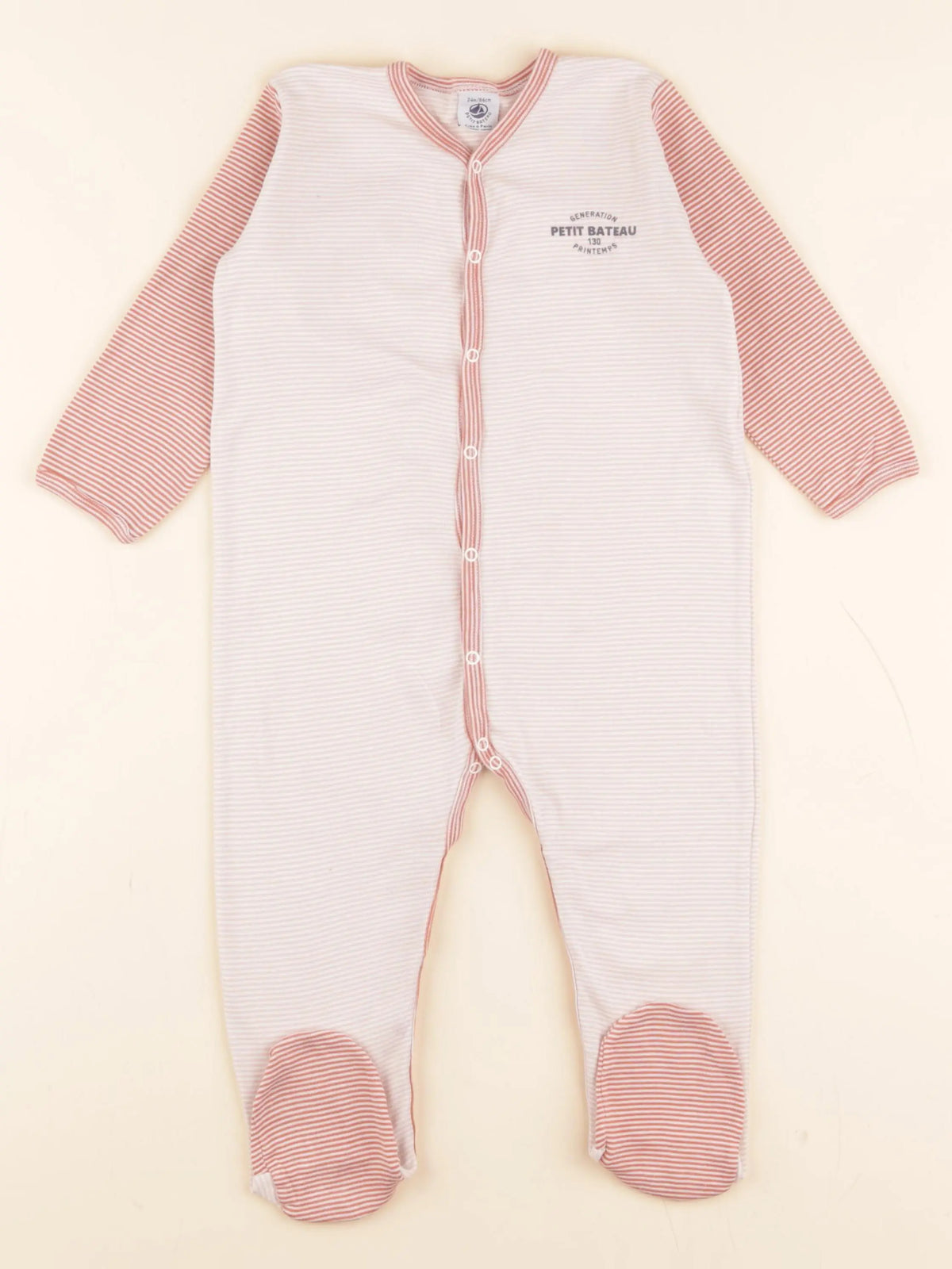Petit Bateau - pyjama coton orange - 24 mois