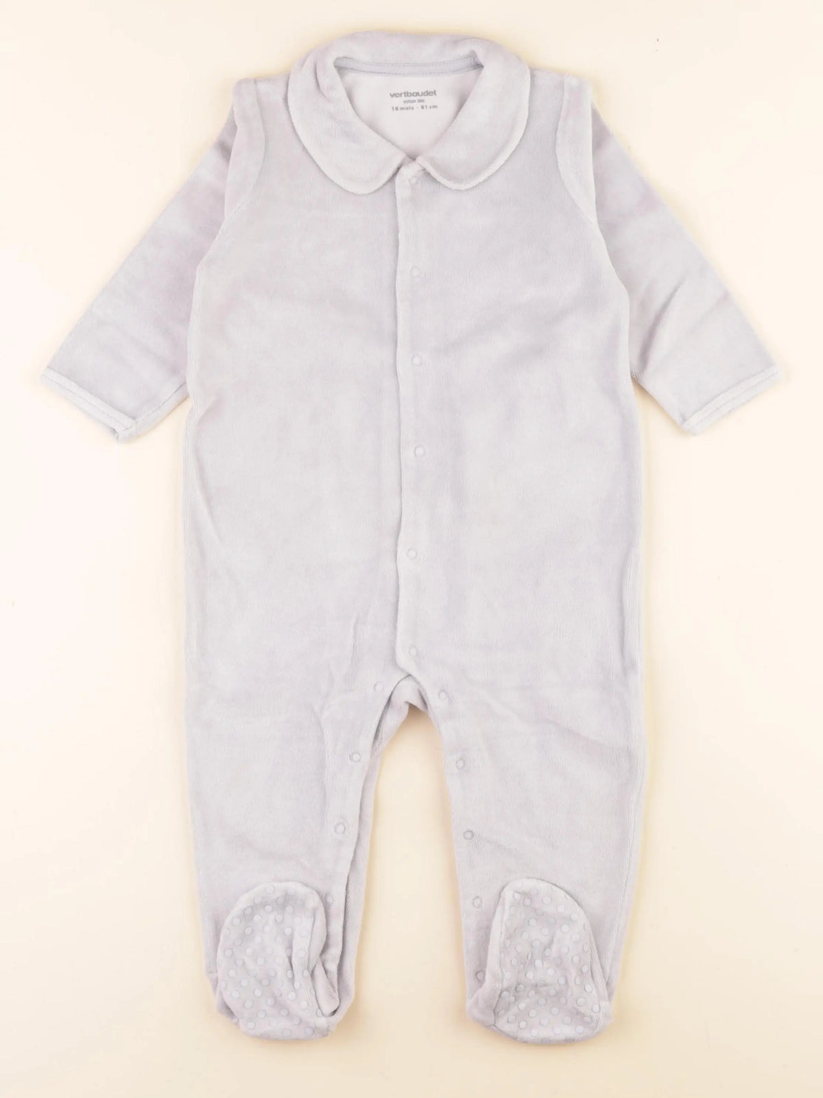 Vertbaudet - pyjama velours bleu - 18 mois