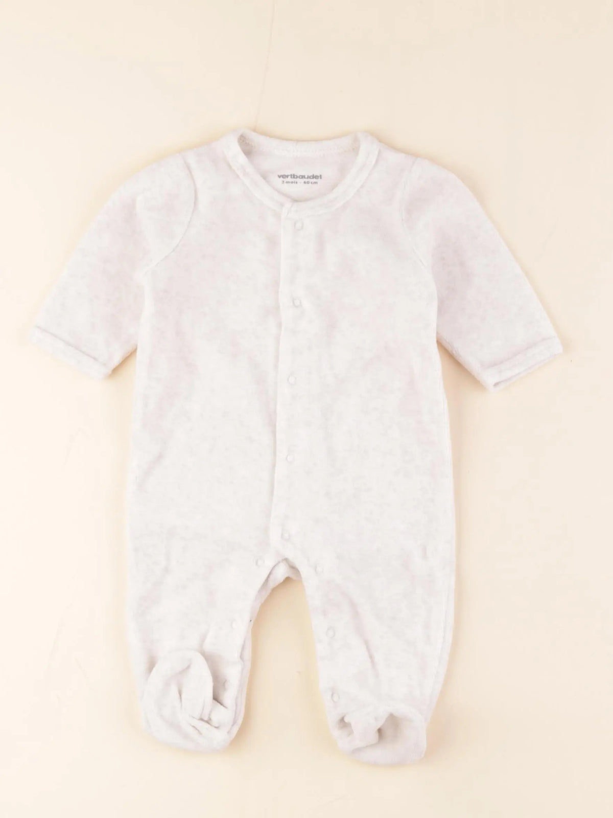 Vertbaudet - pyjama velours blanc - 3 mois