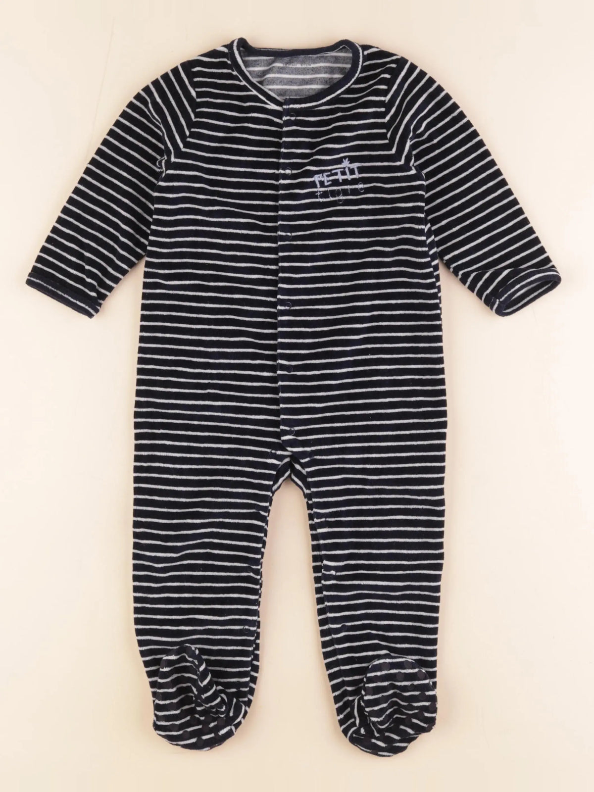 Vertbaudet - pyjama velours bleu - 18 mois