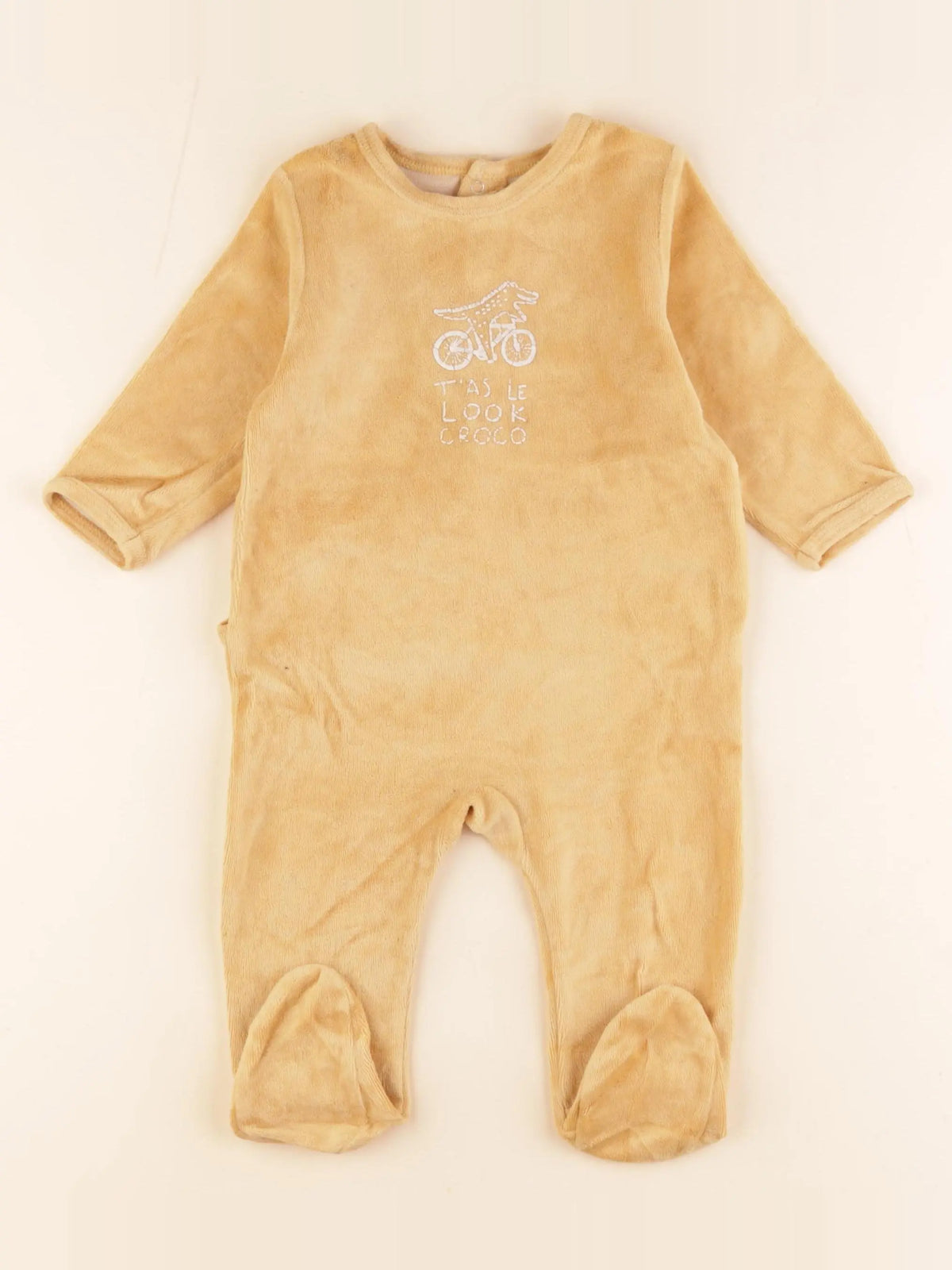 Vertbaudet - pyjama velours jaune - 9 mois