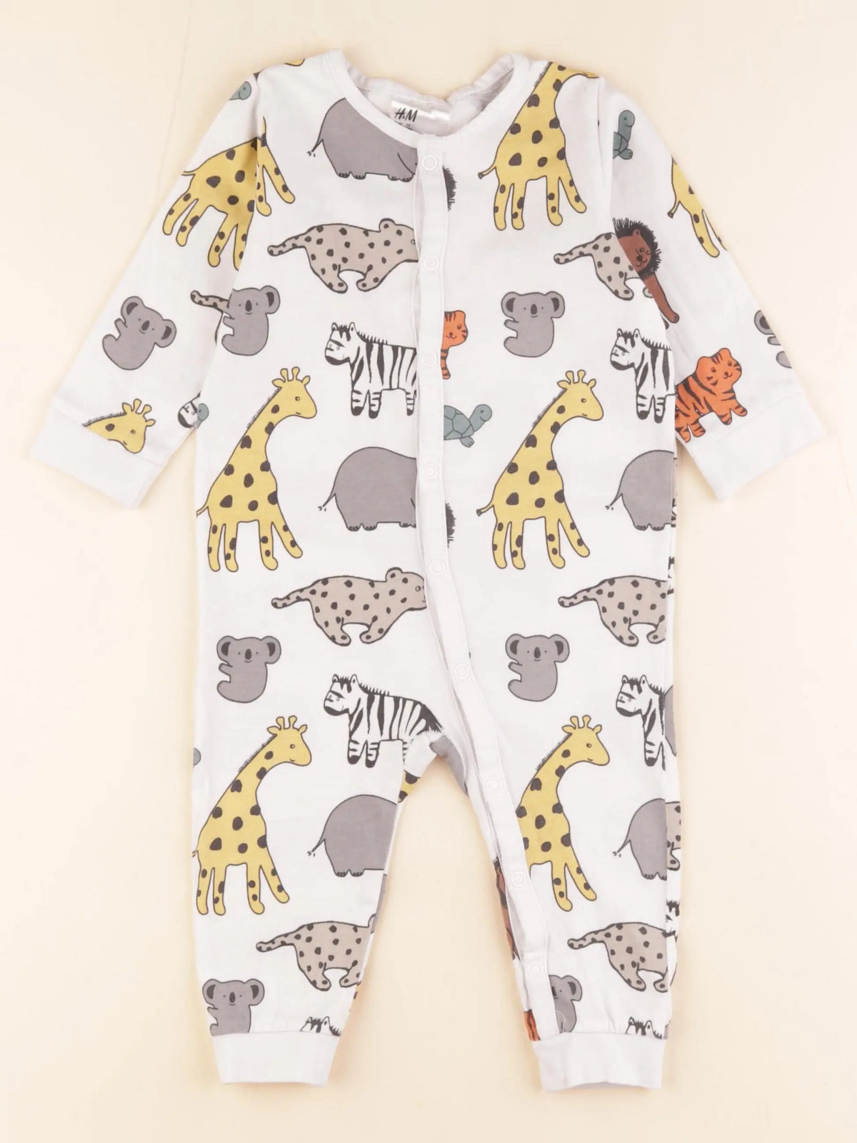 H&M - pyjama coton blanc, multicolore - 6/9 mois