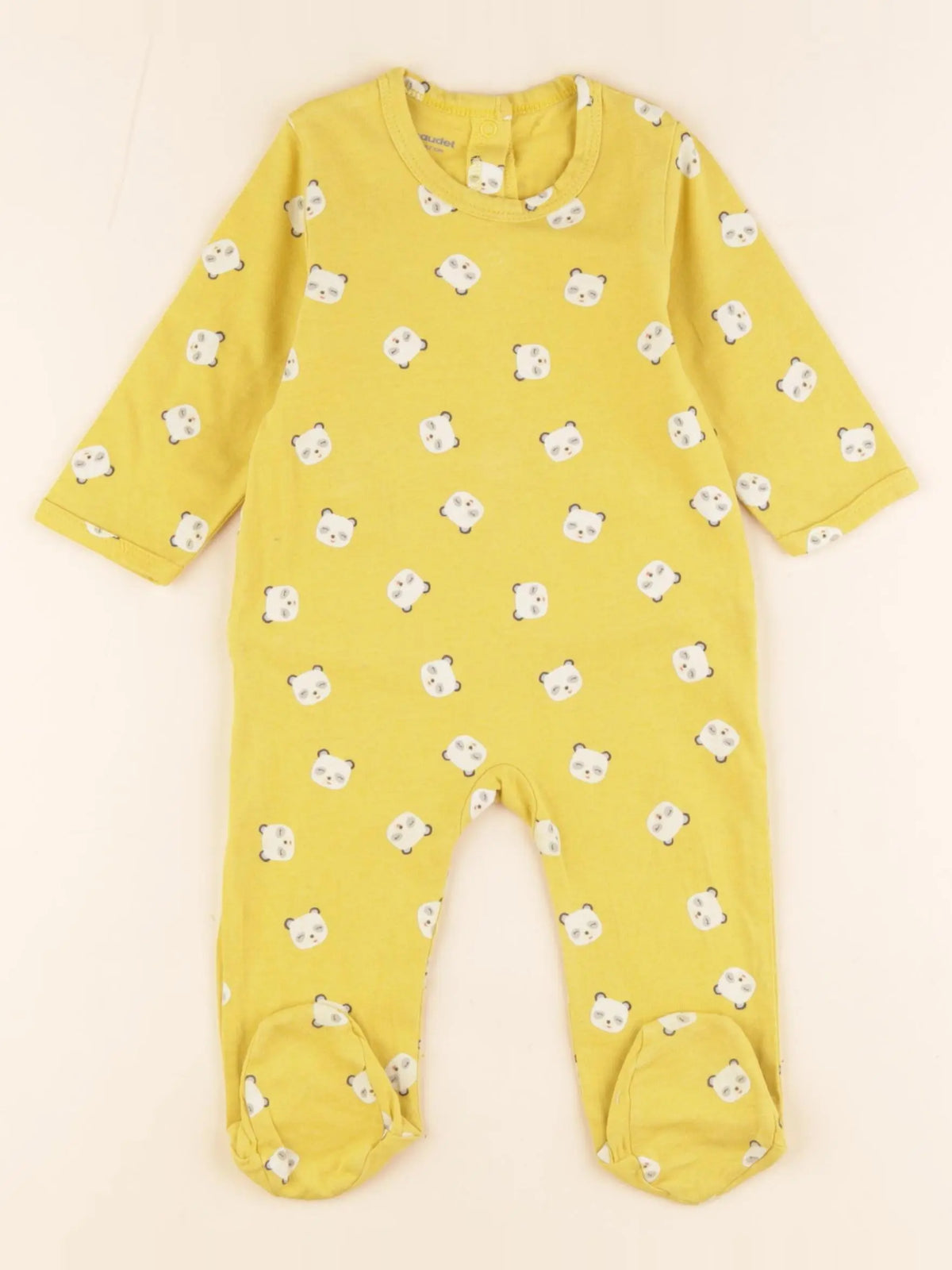 Vertbaudet - pyjama coton jaune - 6 mois