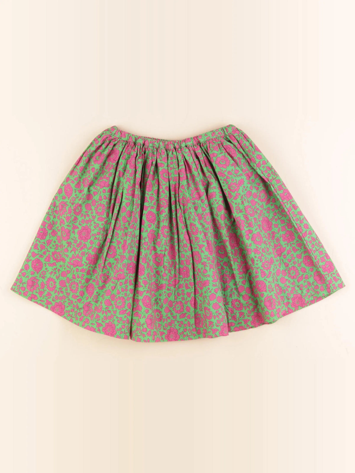 Jacadi - jupe liberty vert, rose - 6 ans