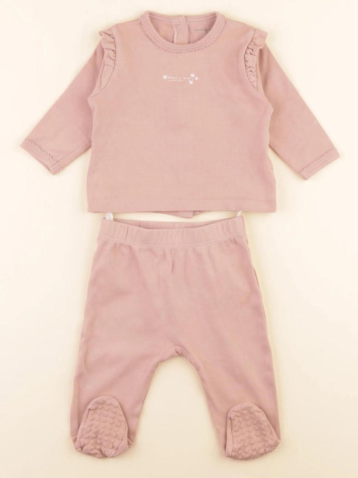 Vertbaudet - pyjama coton rose - 9 mois