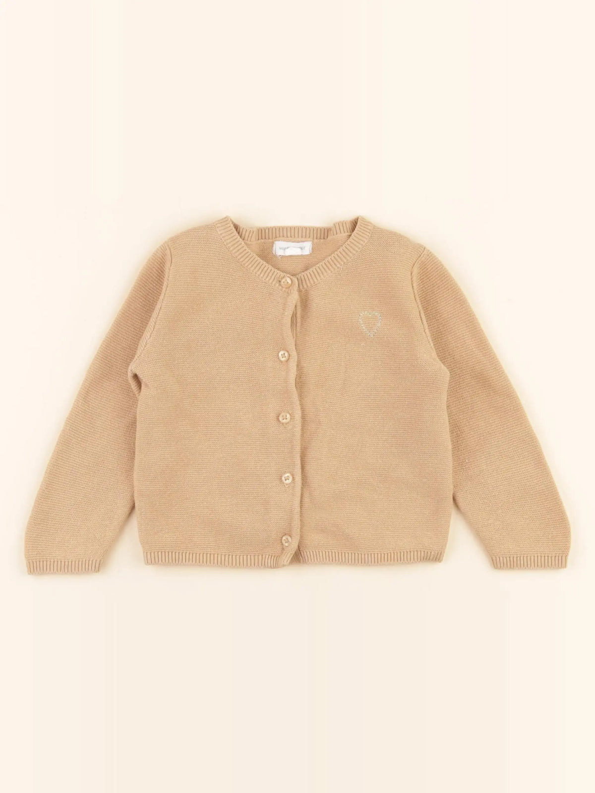 Vertbaudet - gilet marron, or - 9 mois