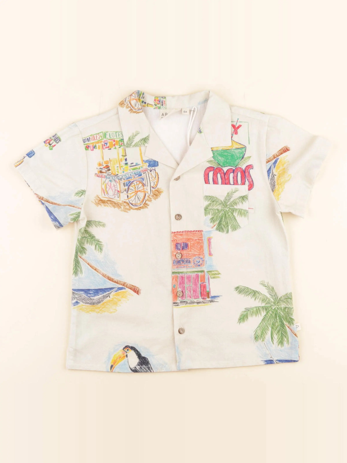 Arsène et les pipelettes - chemise beige - 6 ans
