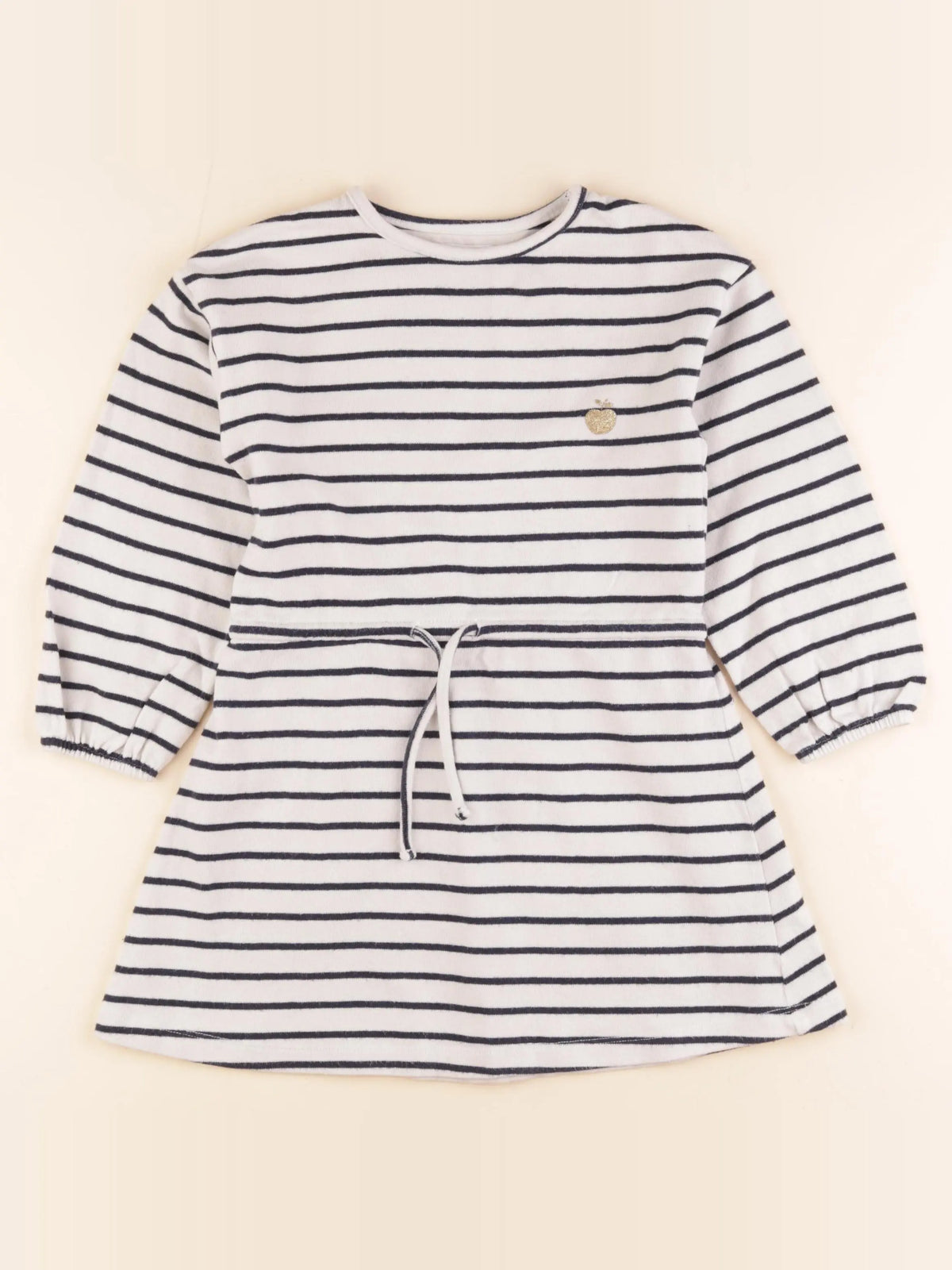 Vertbaudet - robe beige, bleu - 6 ans