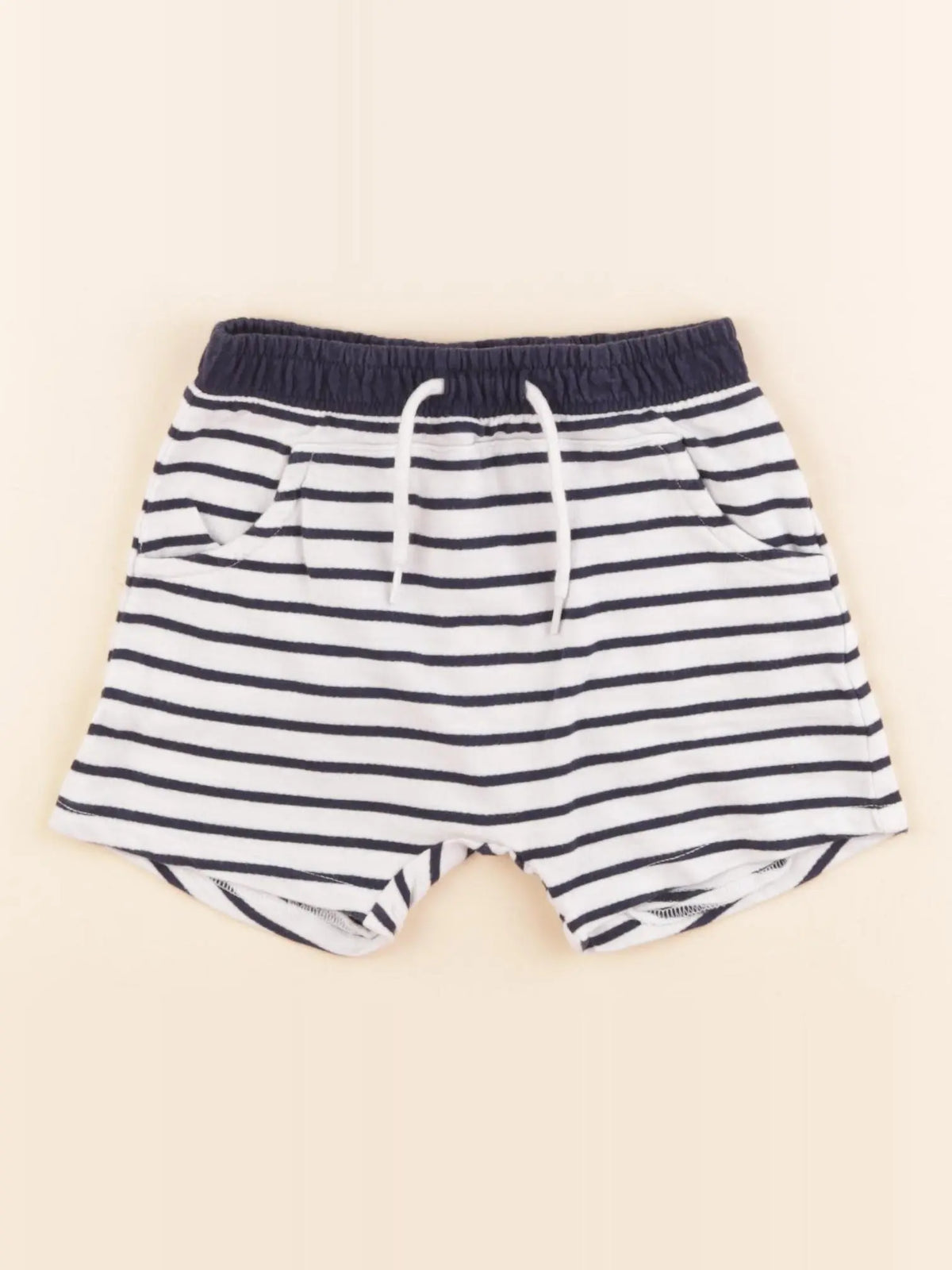 Vertbaudet - short blanc, bleu - 24 mois