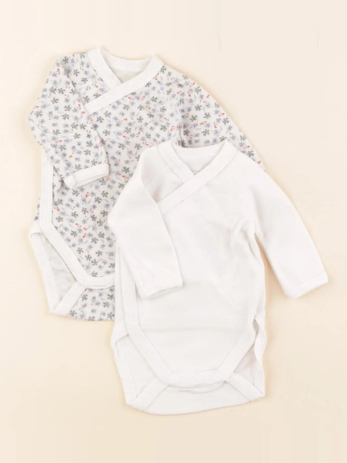 Petit Bateau - lot de 2 bodies en coton multicolore - 0 mois