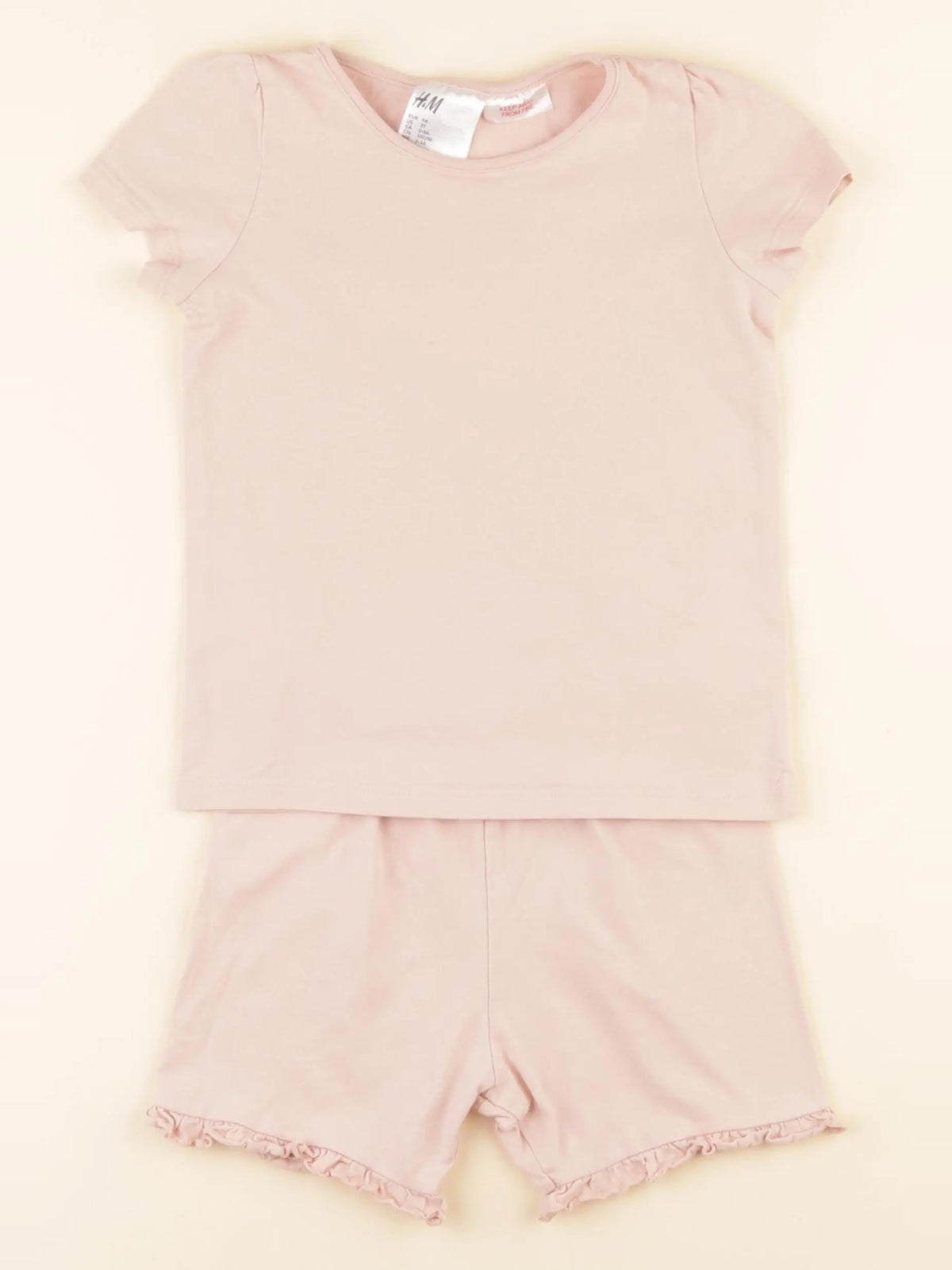H&M - pyjama coton rose - 2/3 ans