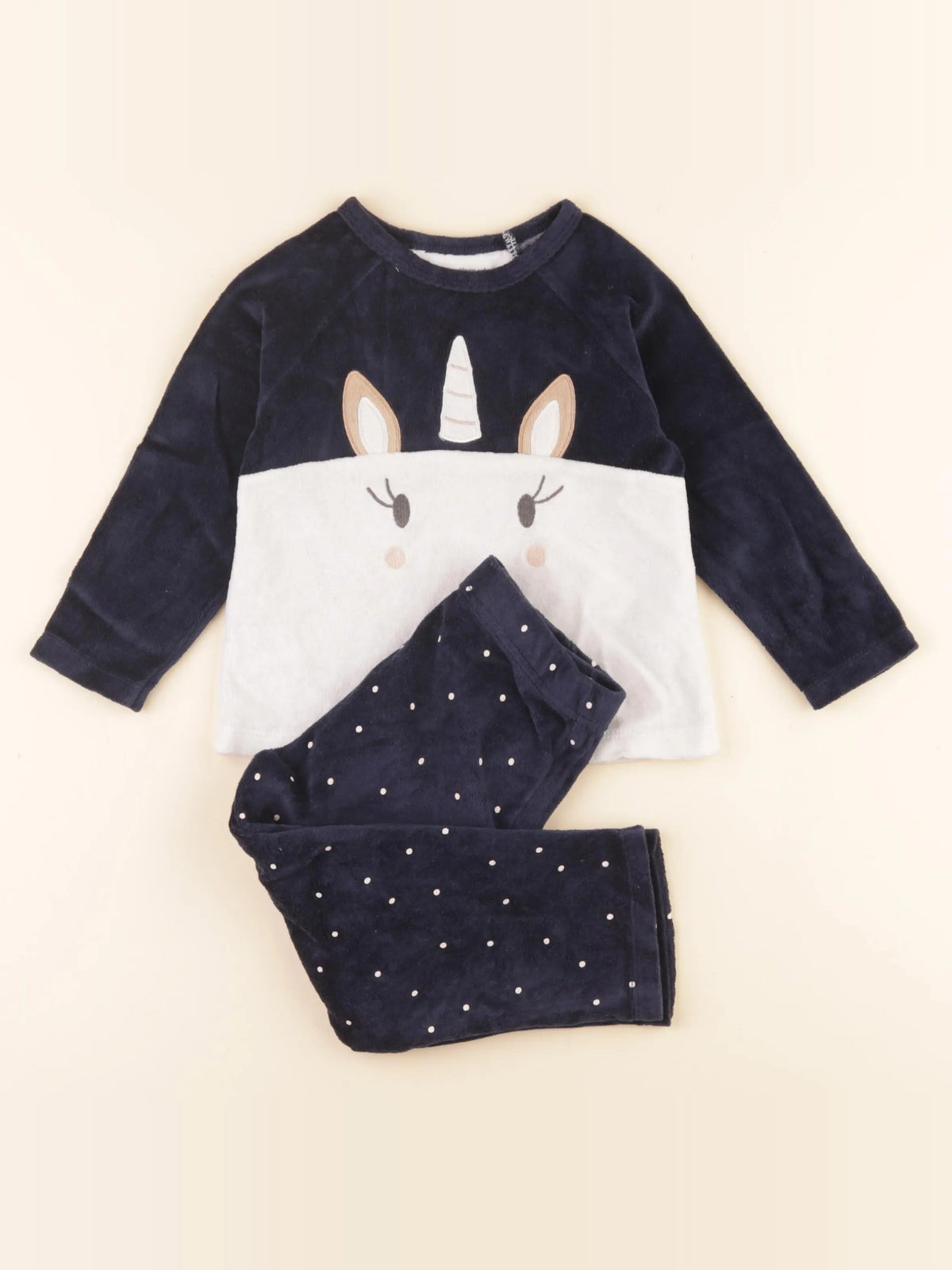 Vertbaudet - pyjama velours bleu - 3 ans