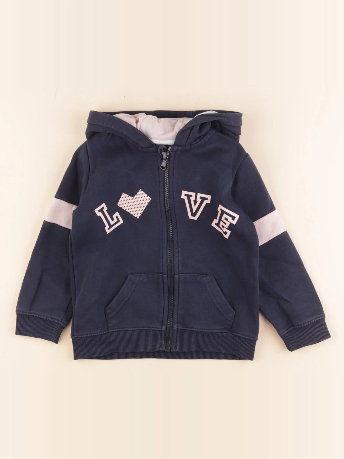 Vertbaudet - sweat bleu, rose - 4 ans