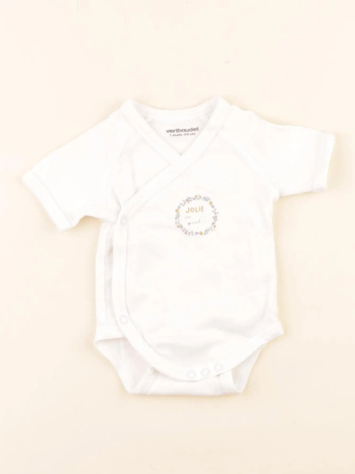 Vertbaudet - body blanc - 1 mois