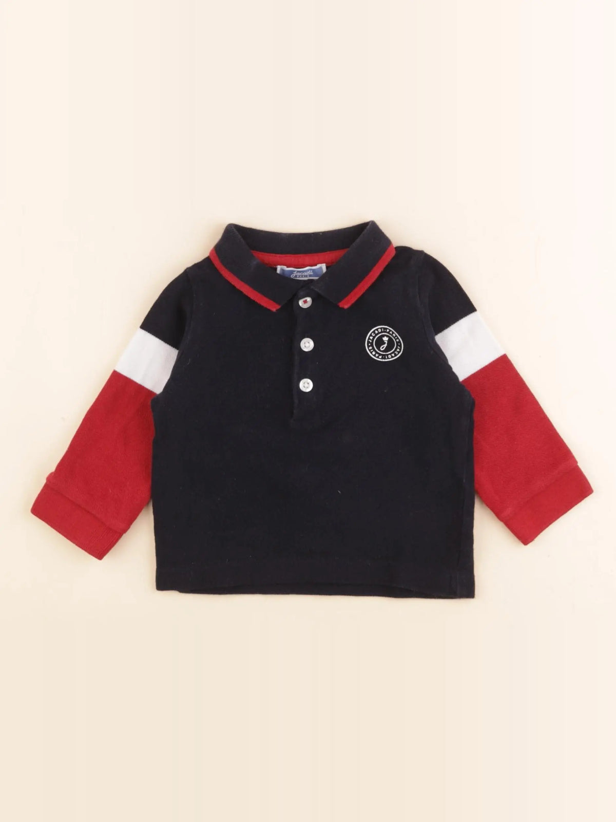 Jacadi - polo bleu, rouge - 6 mois