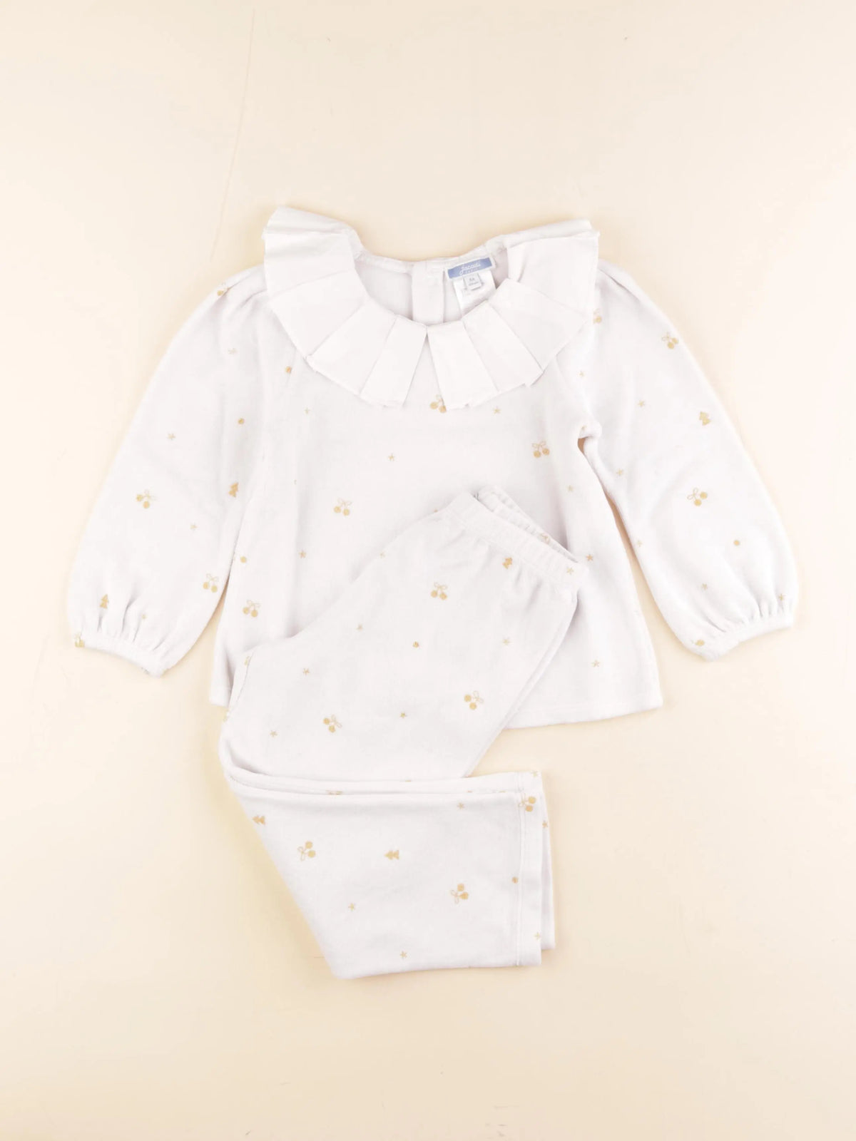 Jacadi - pyjama velours blanc, or - 4 ans