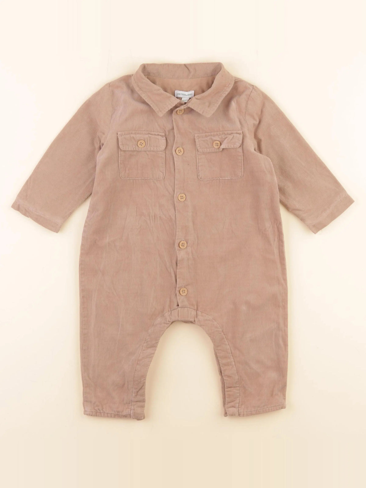 Vertbaudet - combinaison doublé marron - 12 mois