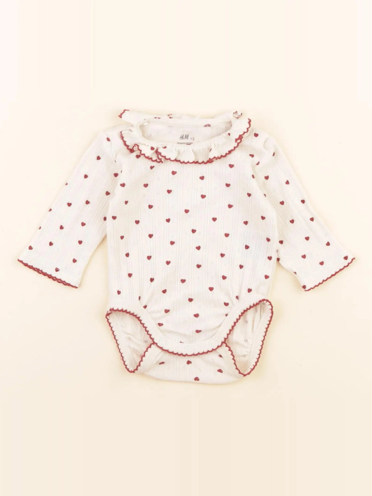 H&M - body à col beige - 0/1 mois