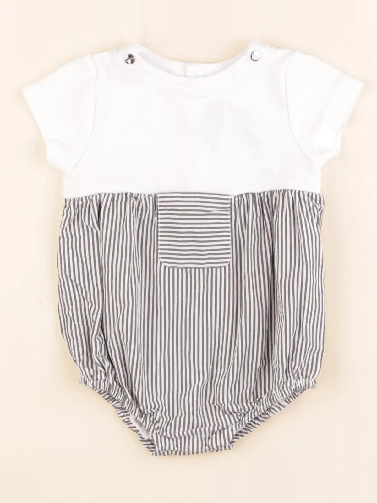 Jacadi - combinaison blanc, gris - 12 mois