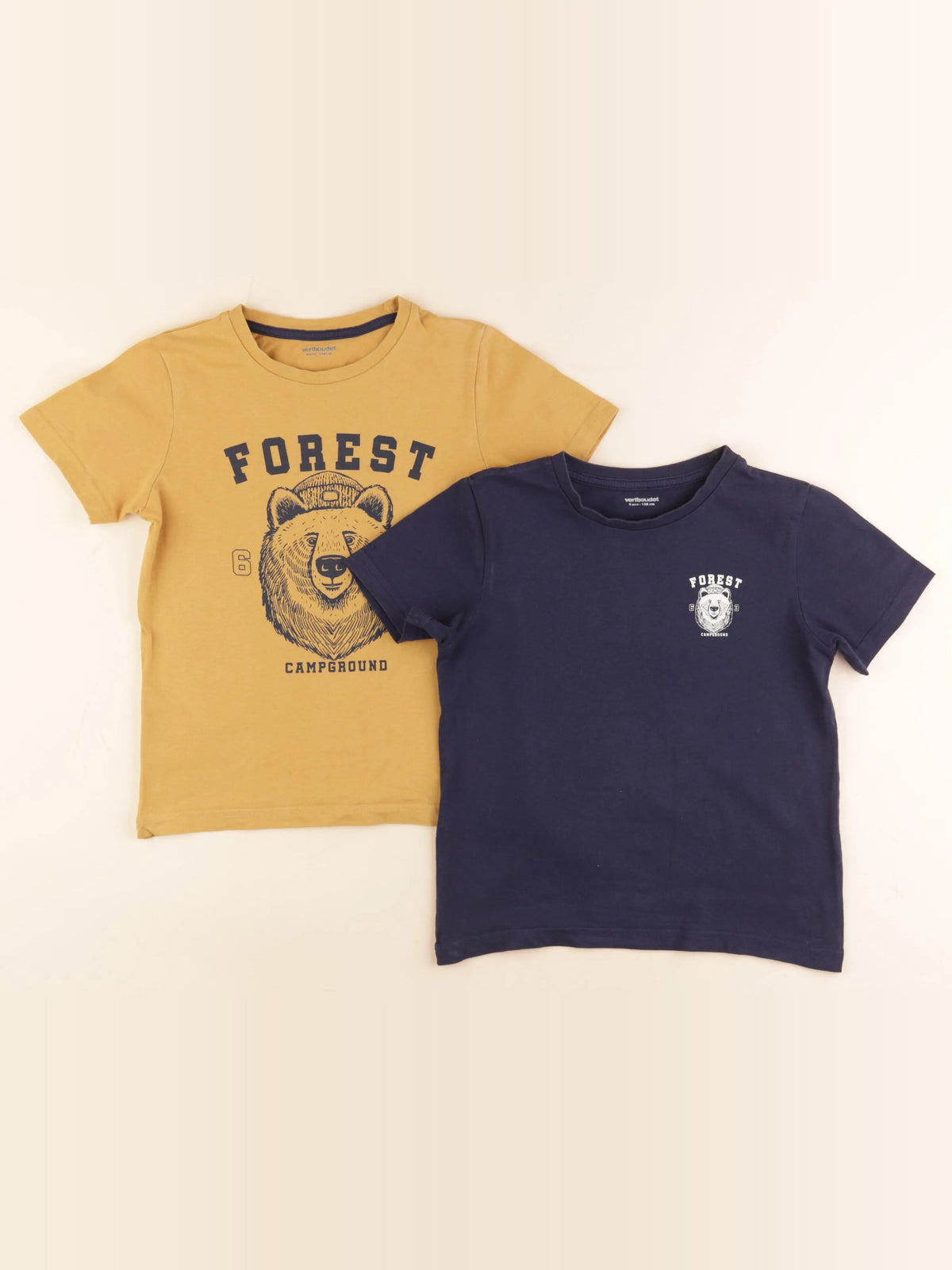 Vertbaudet - lot de 2 tee-shirts jaune - 8 ans