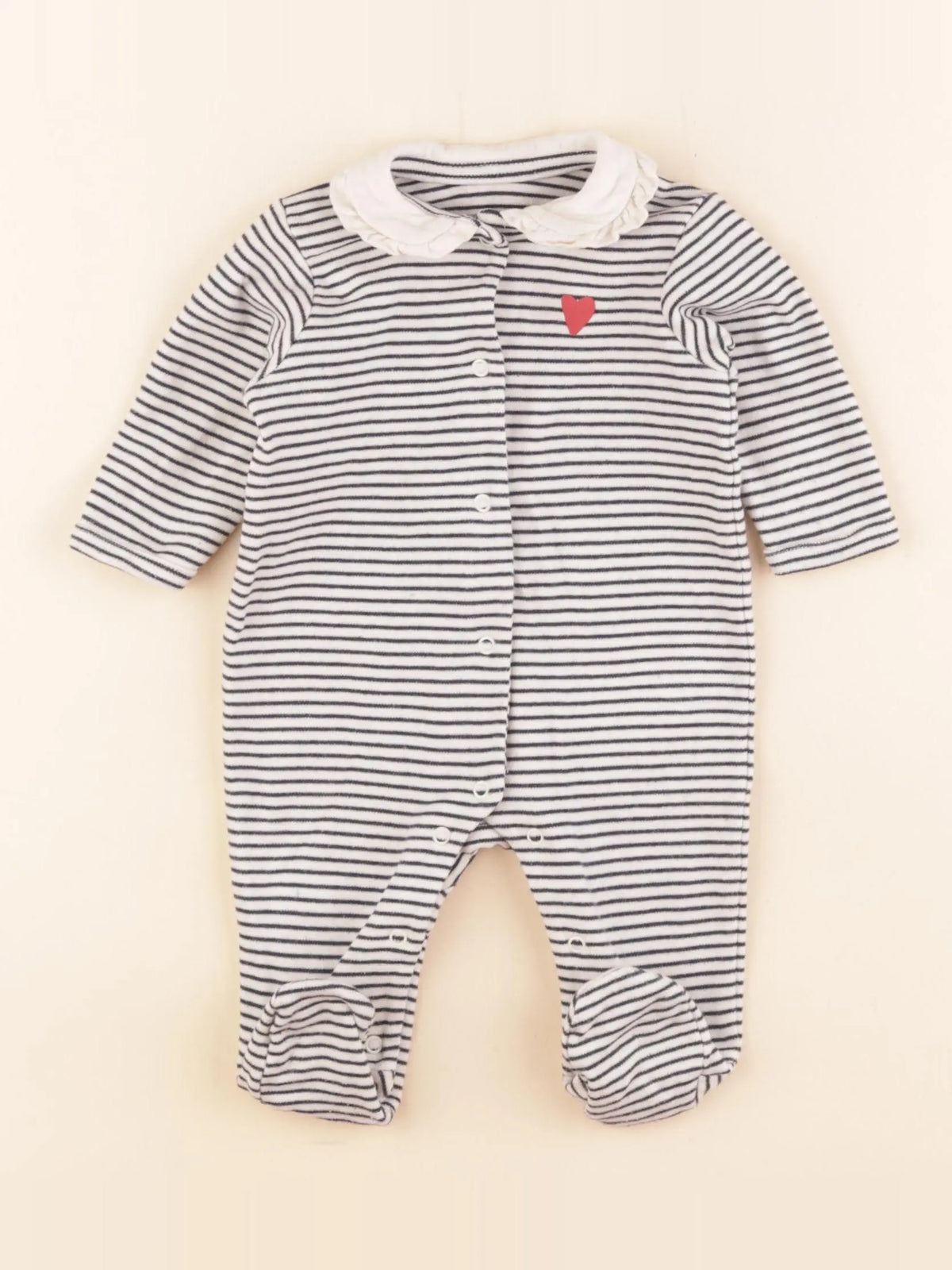 Vertbaudet - pyjama coton beige - 3 mois