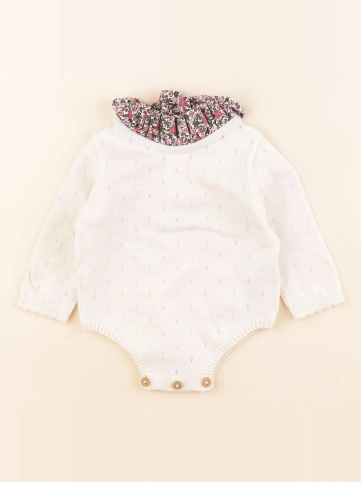Vertbaudet - combinaison beige - 3 mois