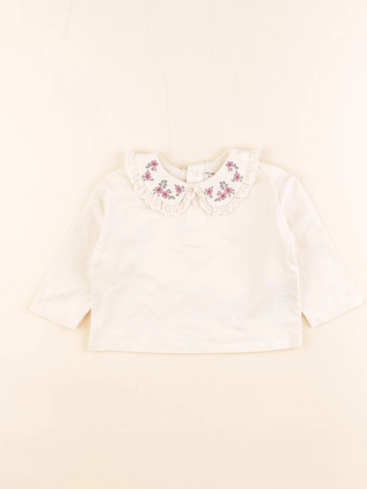 Vertbaudet - tee-shirt beige - 9 mois