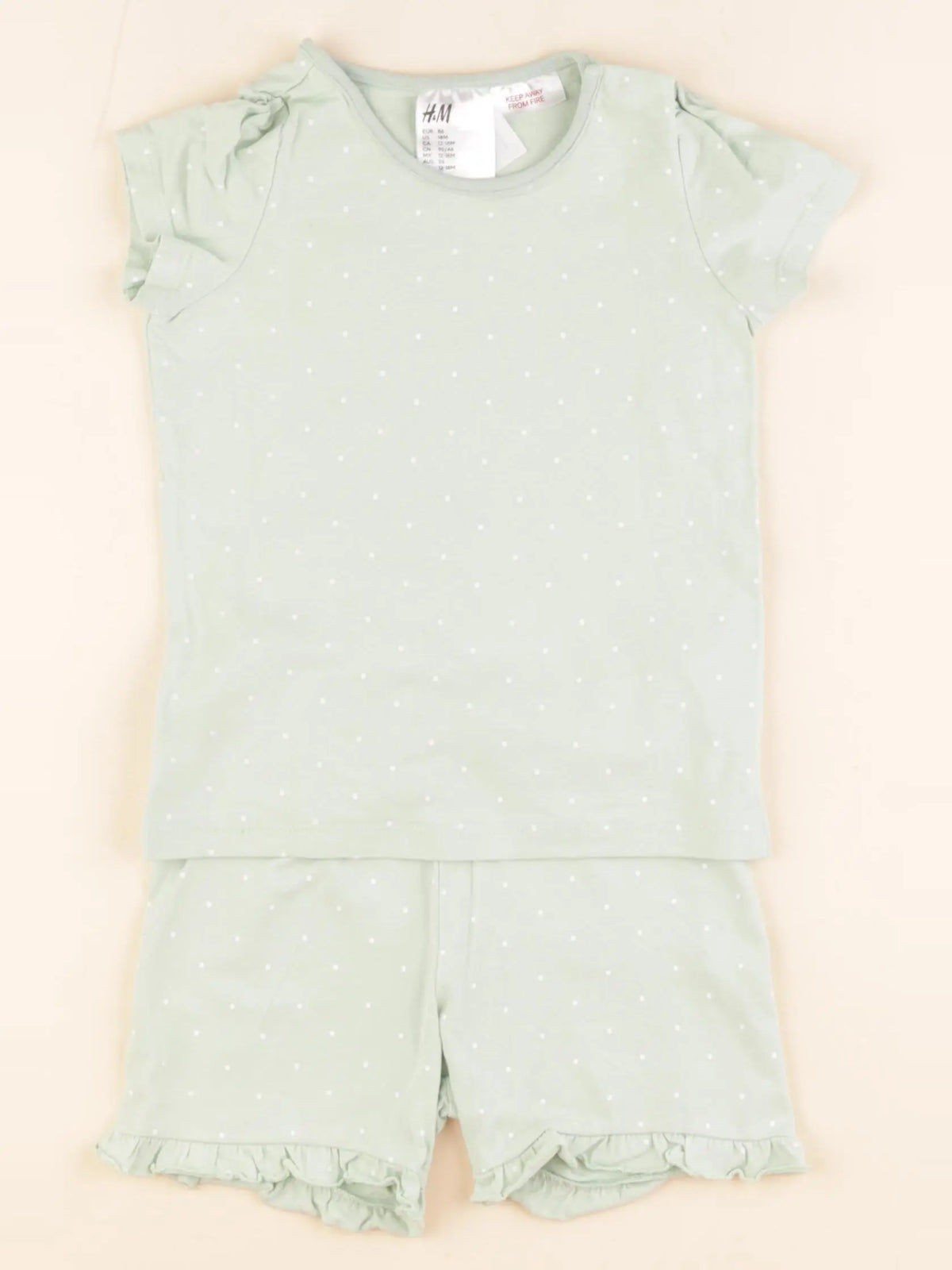 H&M - pyjama coton vert - 12/18 mois
