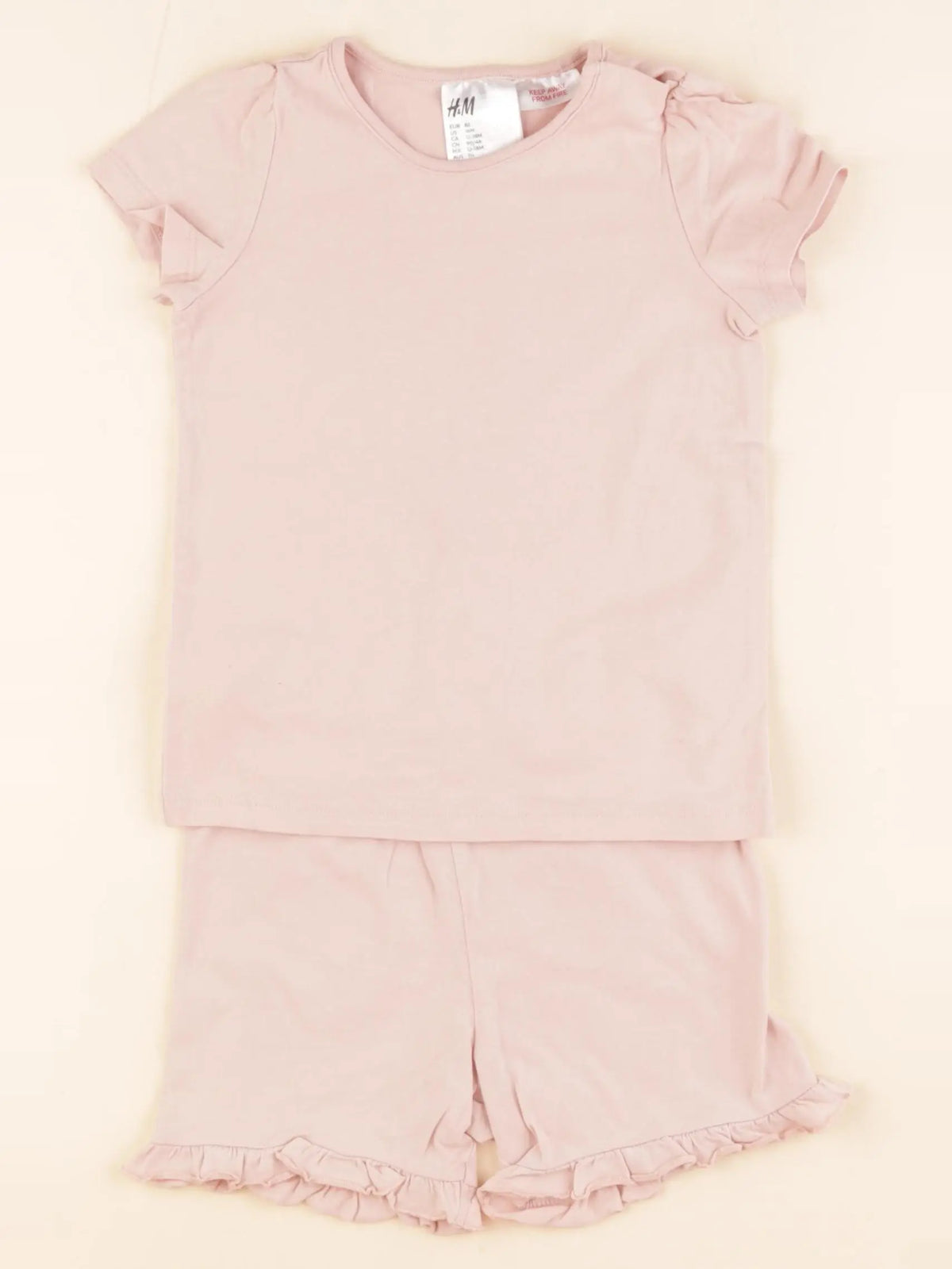 H&M - pyjama coton rose - 12/18 mois