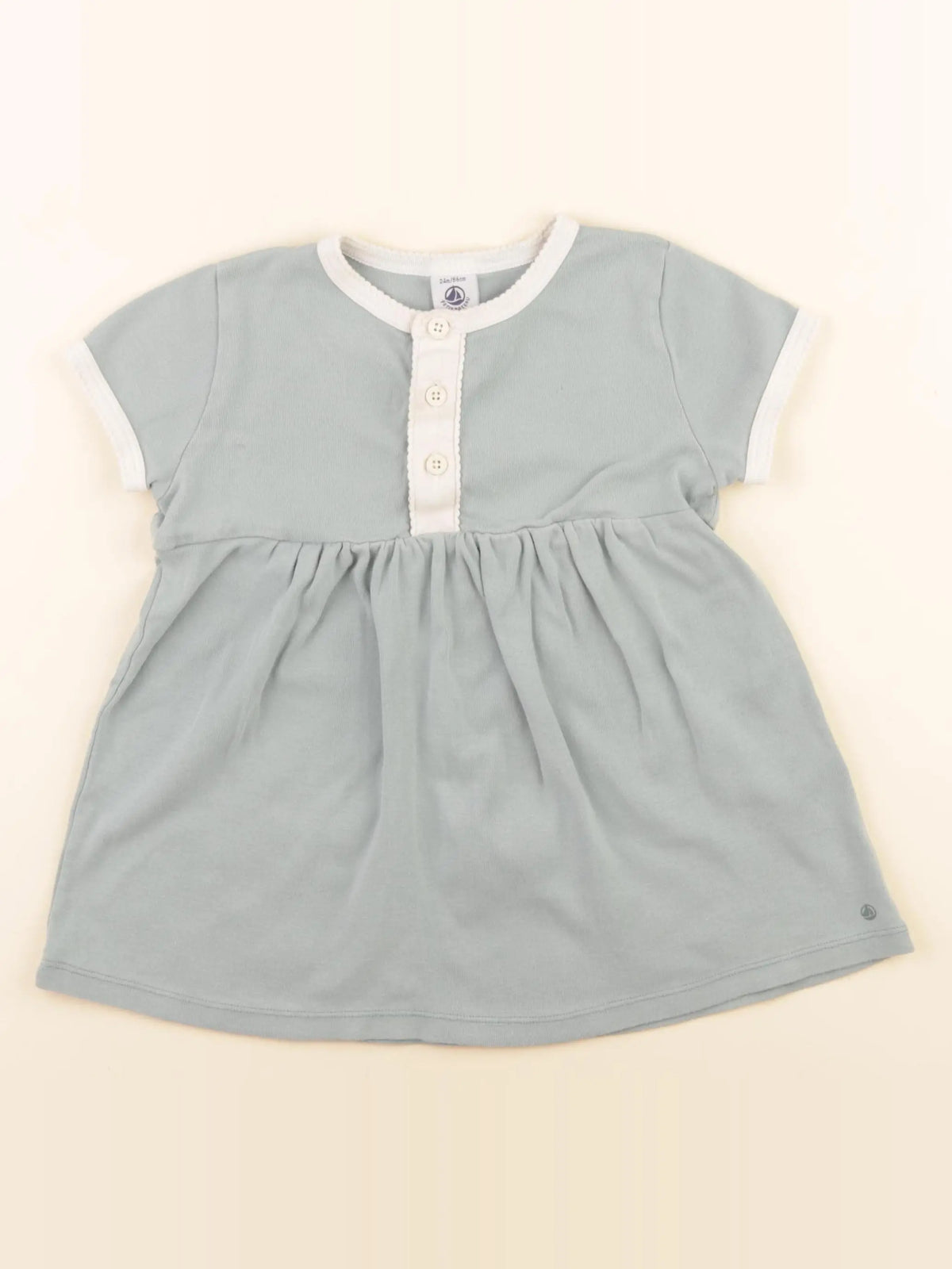 Petit Bateau - robe bleu - 24 mois