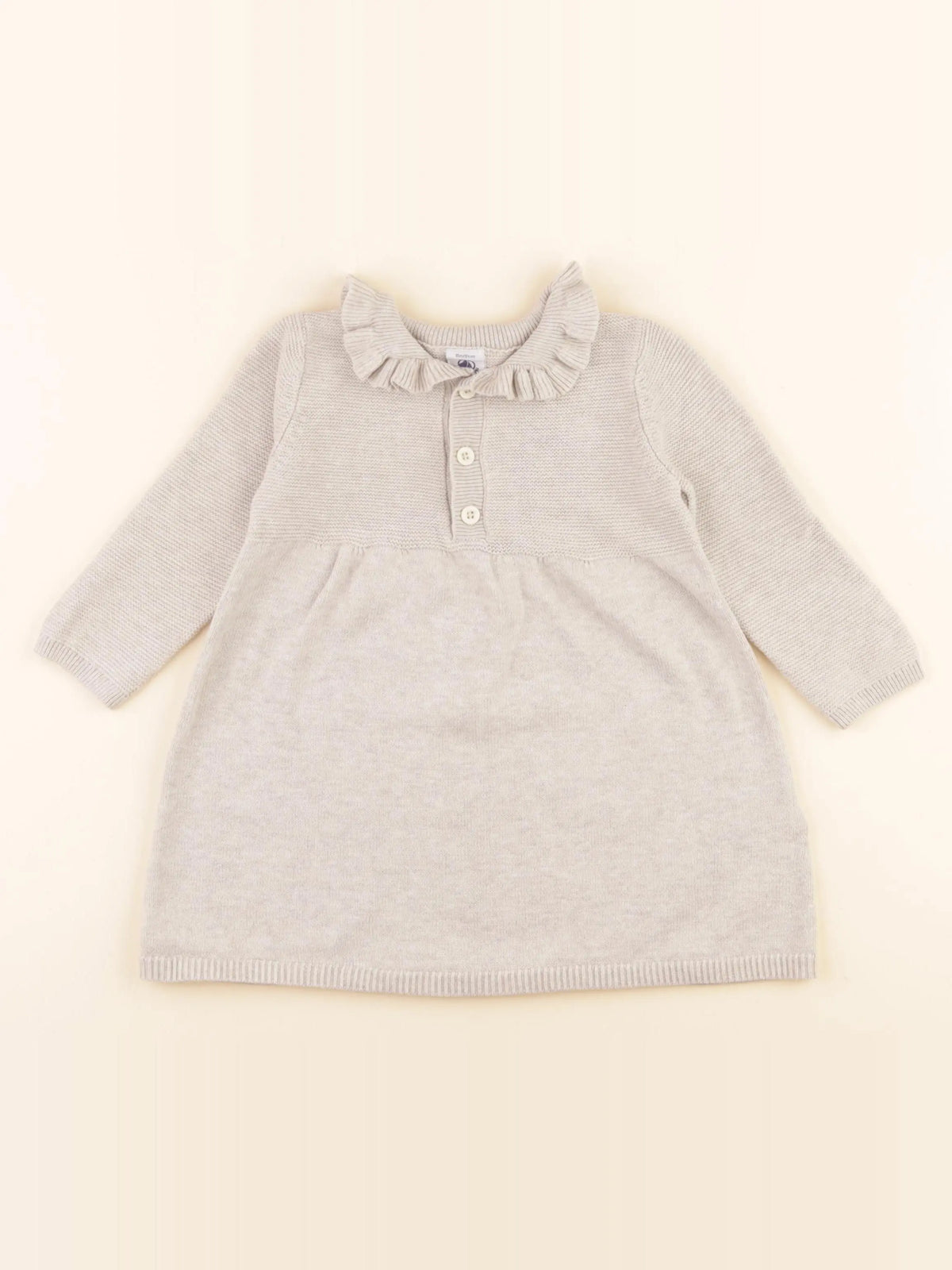 Petit Bateau - robe beige - 18 mois