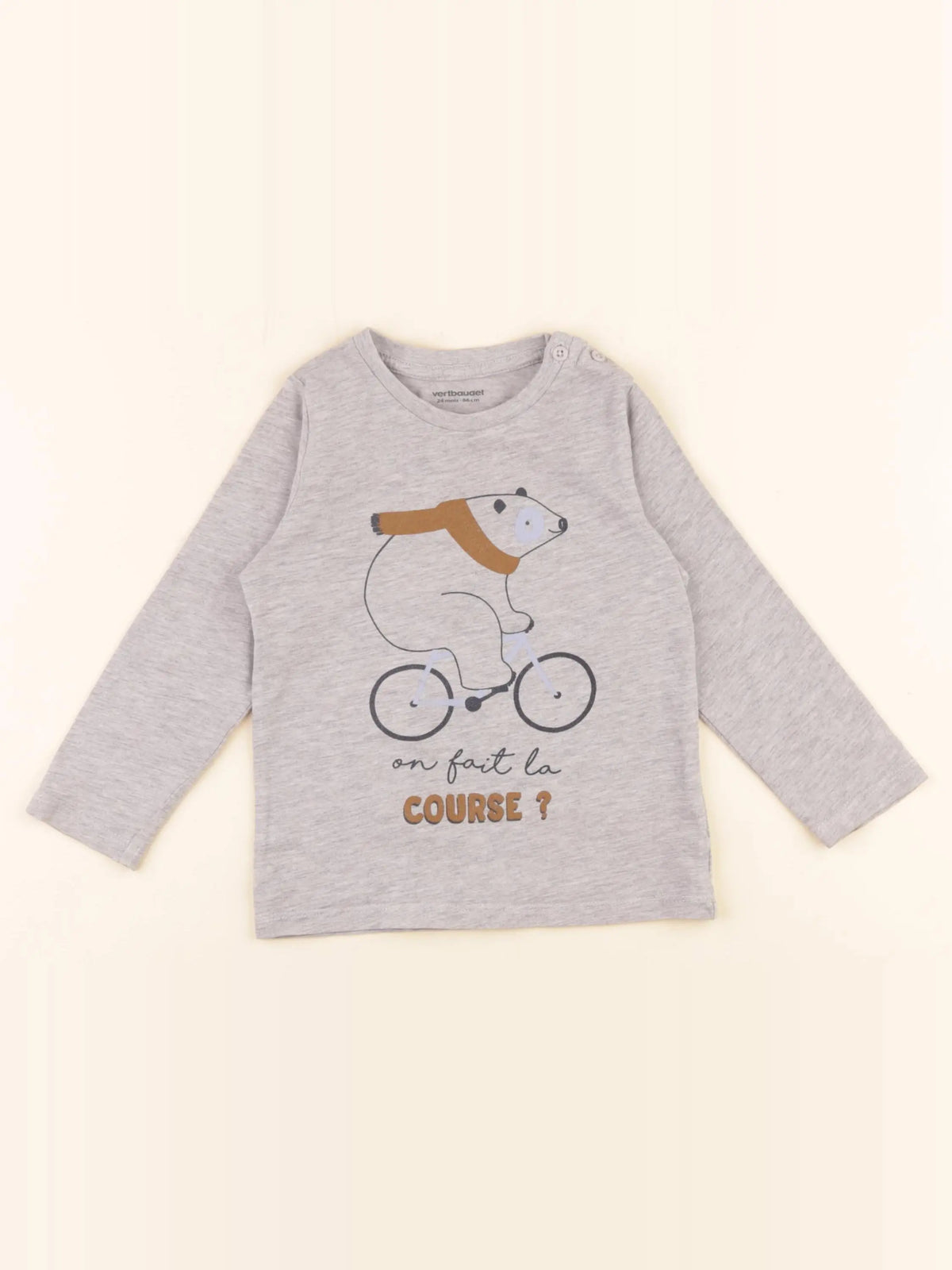 Vertbaudet - tee-shirt gris - 24 mois