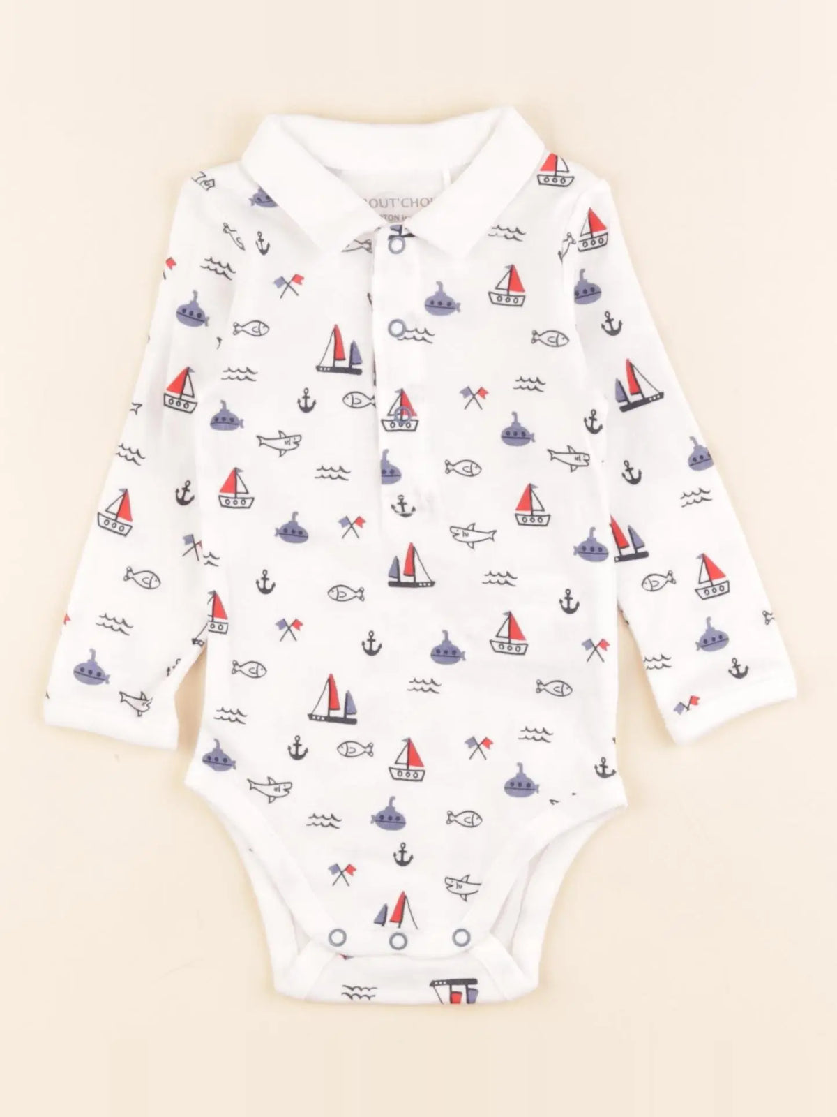 Boutchou - body à col multicolore - 6 mois