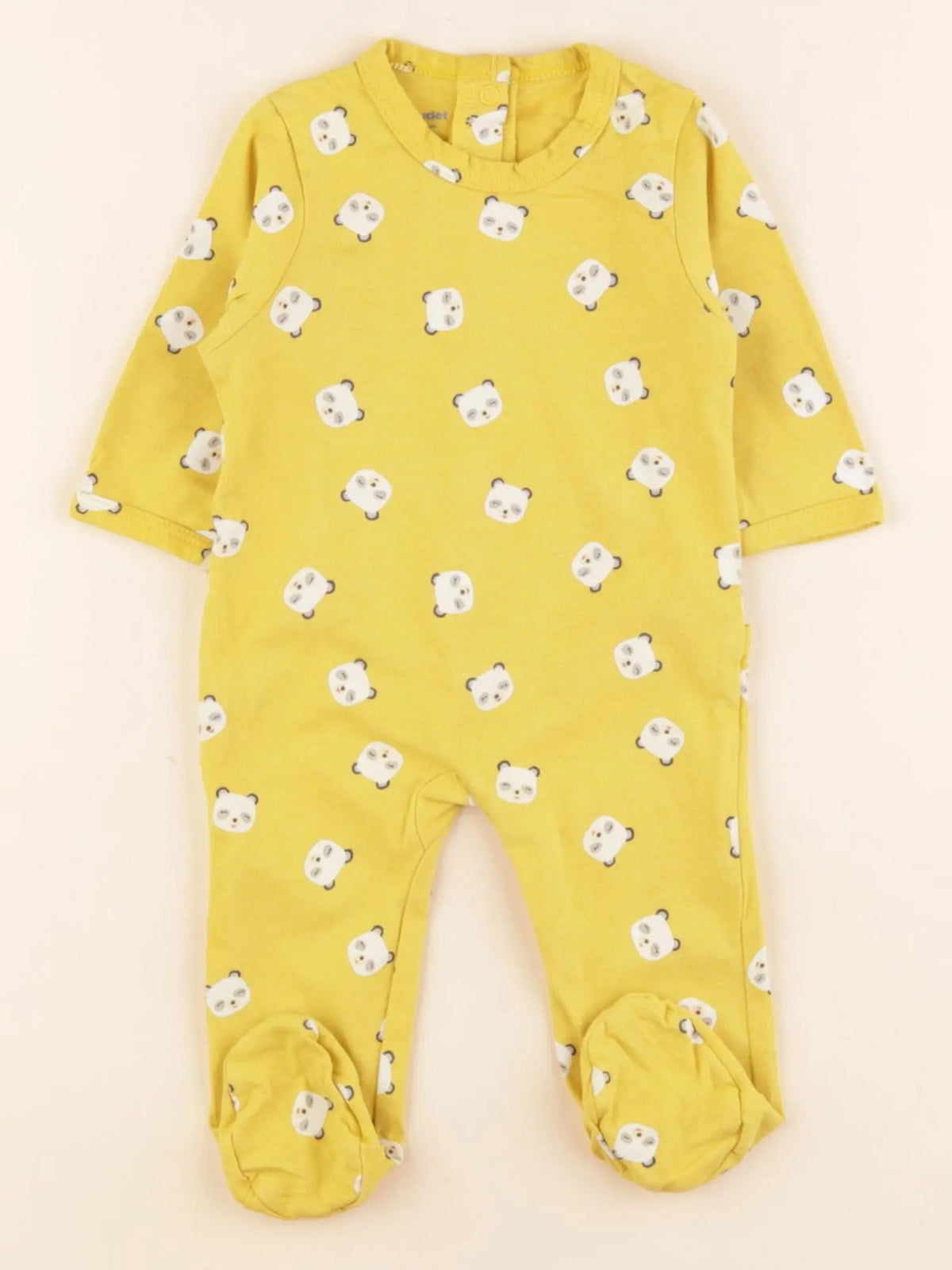 Vertbaudet - pyjama coton jaune - 3 mois