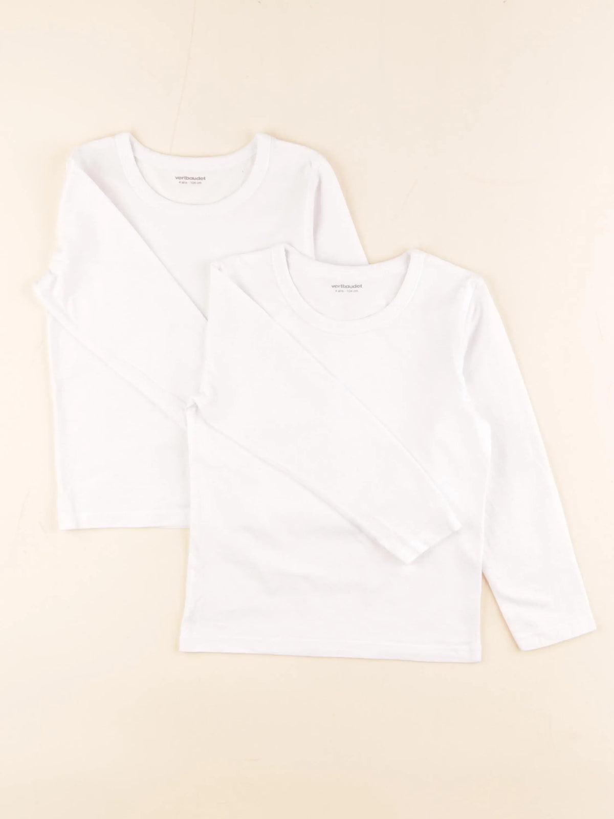 Vertbaudet - lot de 2 maillots de corps blanc - 4 ans
