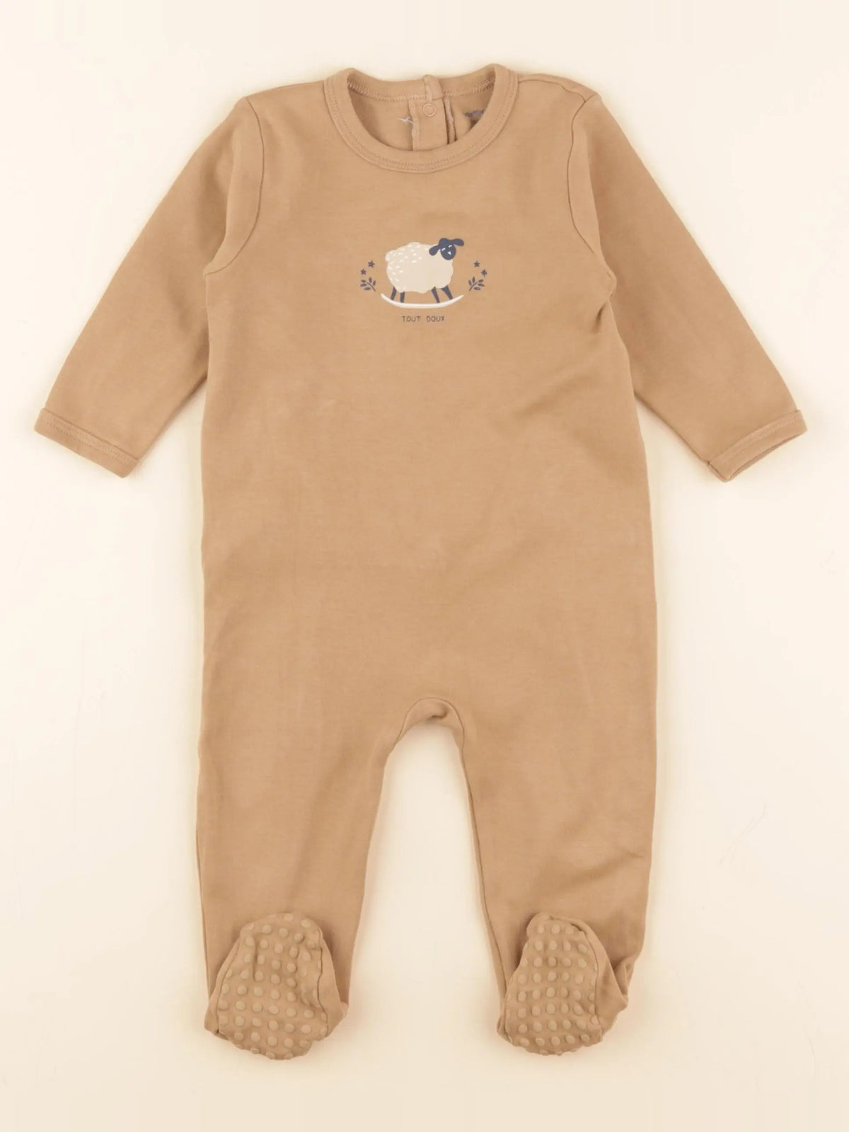 Vertbaudet - pyjama coton marron - 9 mois